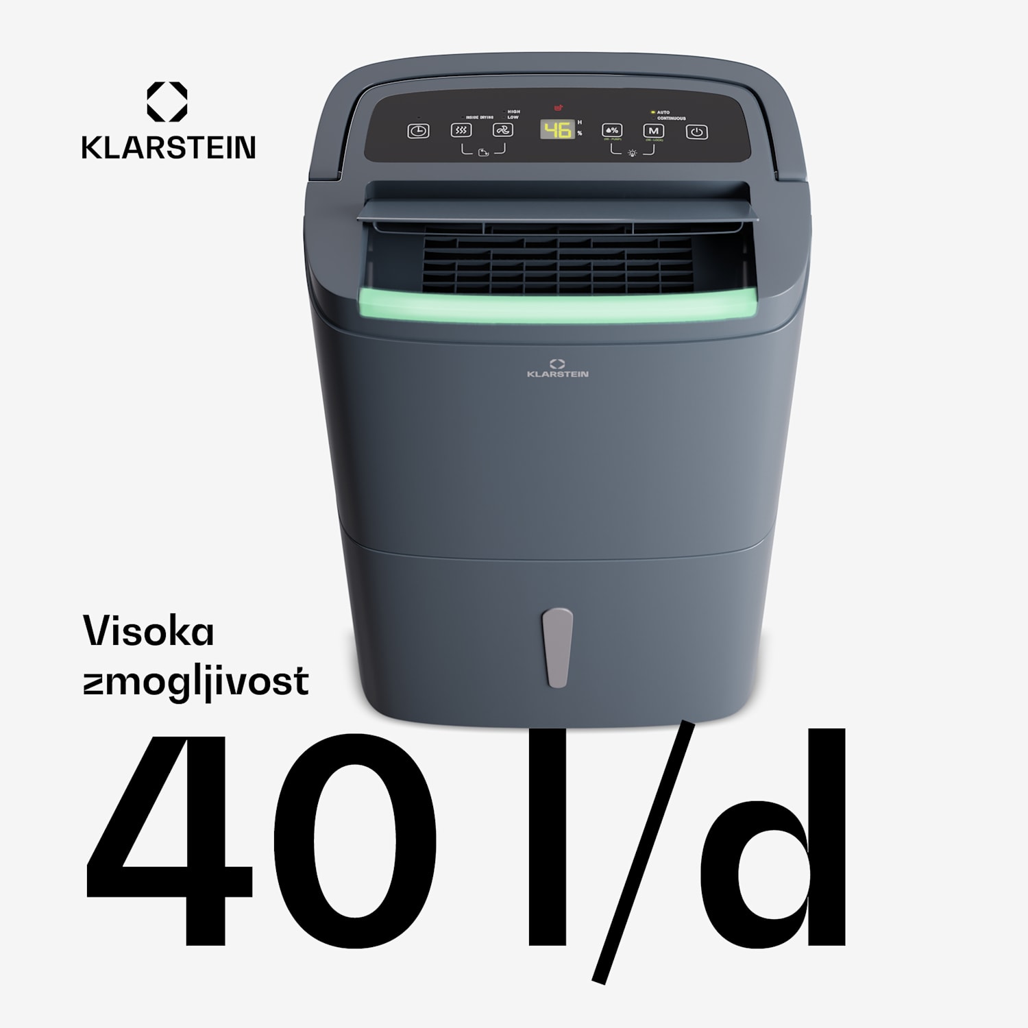 DryFy Connect 40 Smart, Razvlaževalec, WiFi, Kompresorski, 40l/d, 35-45m² 40L/24h | Antracit