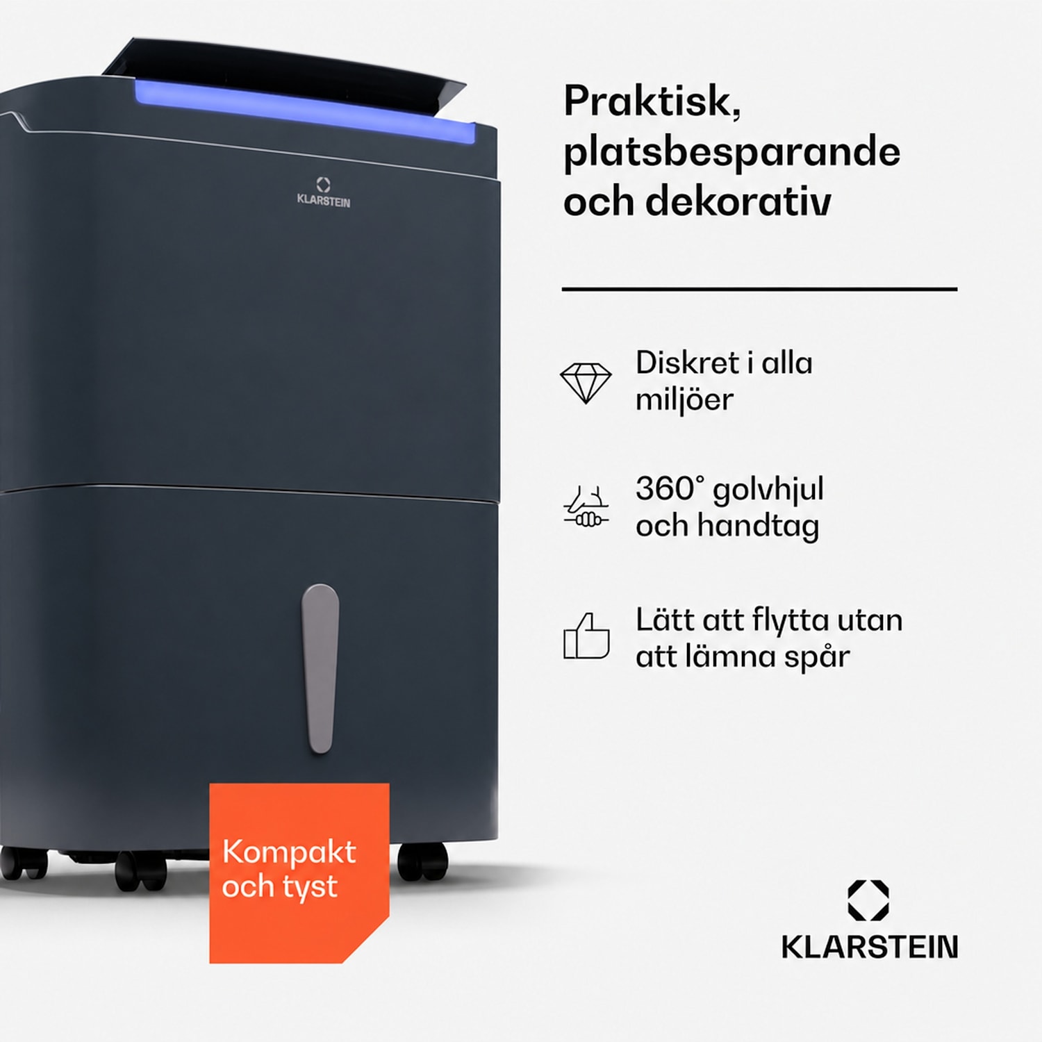 DryFy Connect 40 Luftavfuktare WiFi kompression 40l/d 35–45m² 40 L / 24 h | Antracit