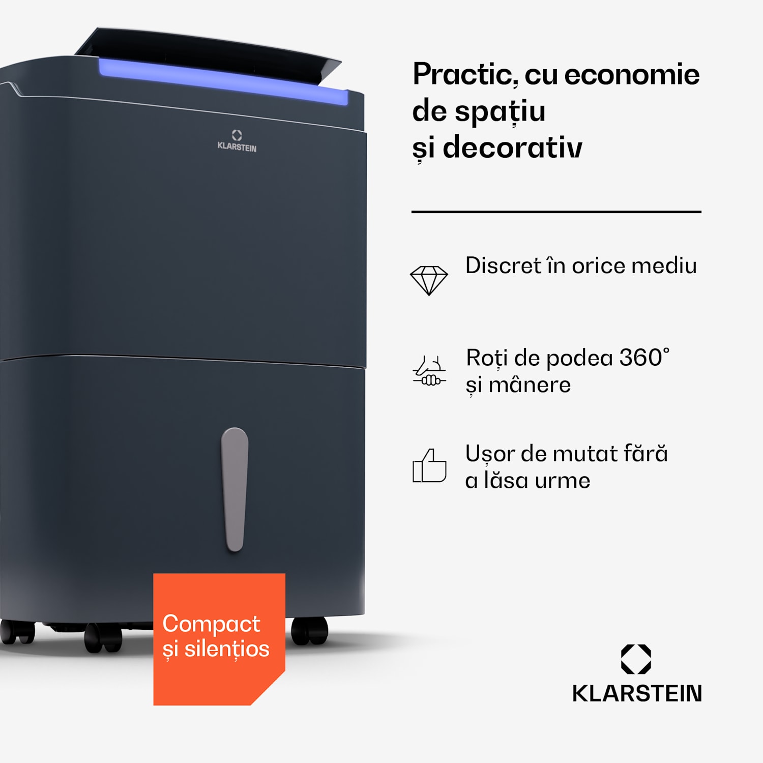 DryFy Connect 50 Smart, Dezumidificator, WiFi, Compresie, 50l/zi, 45-55m² 50L/24h | Antracit