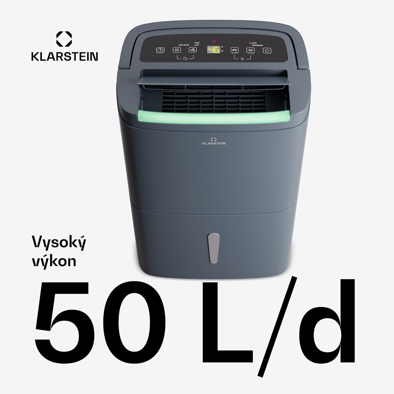 DryFy Connect 50 Smart, Odvlhčovač, WiFi, Kompresia, 50l/d, 45-55m² 50L/24h | Antracit