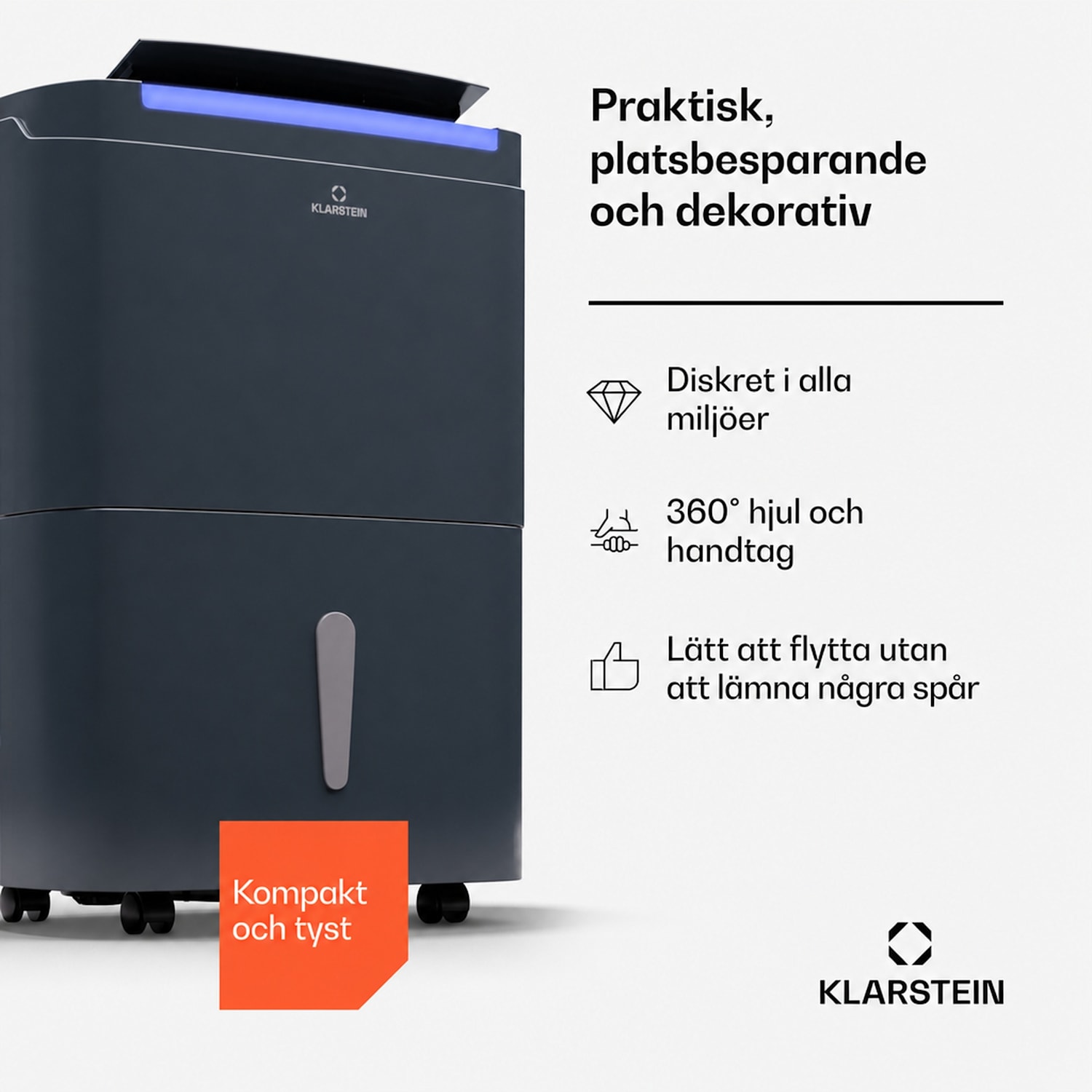 DryFy Connect 50 Luftavfuktare WiFi kompression 50l/d 45–55m² 50 L / 24 h | Antracit