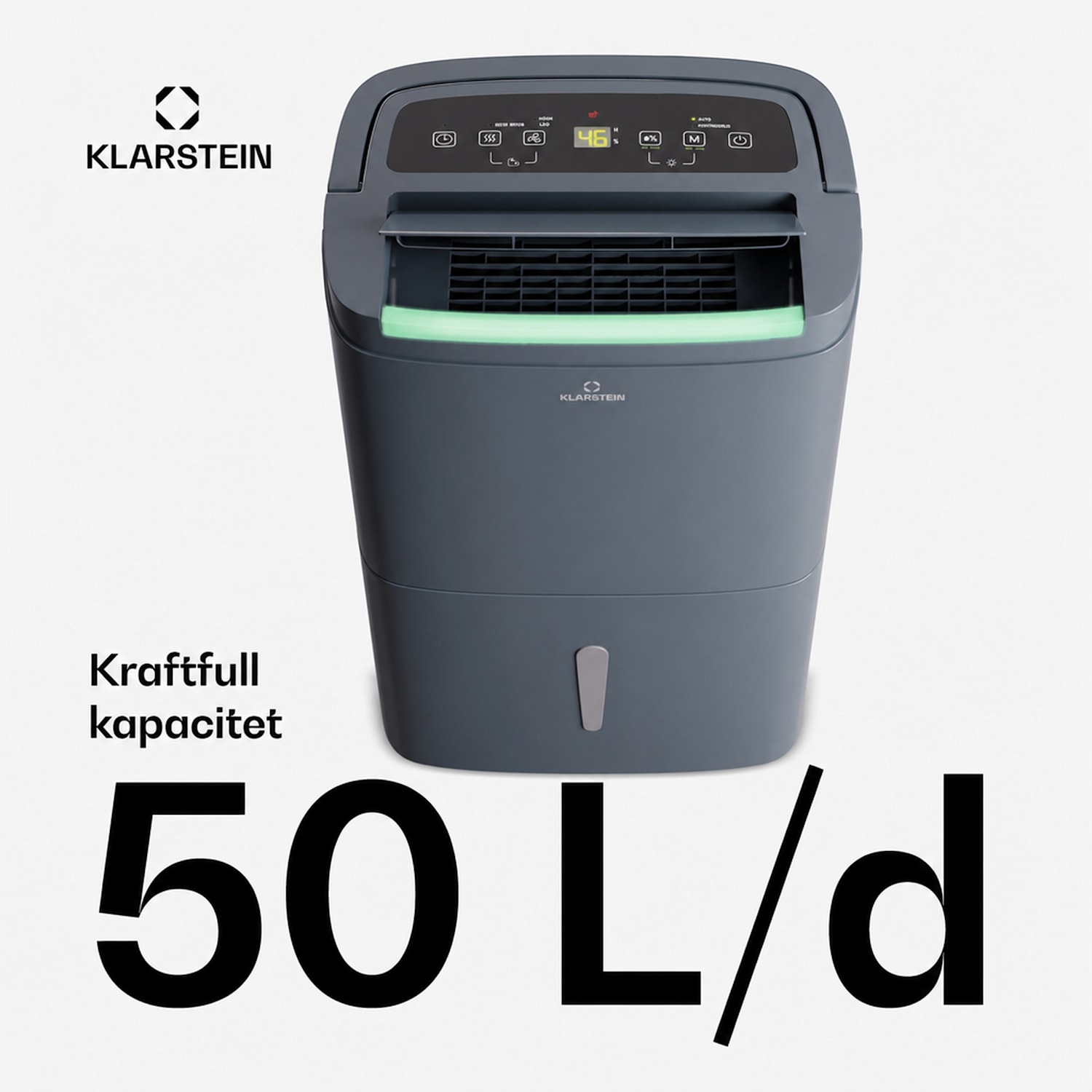 DryFy Connect 50 Luftavfuktare WiFi kompression 50l/d 45–55m² 50 L / 24 h | Antracit