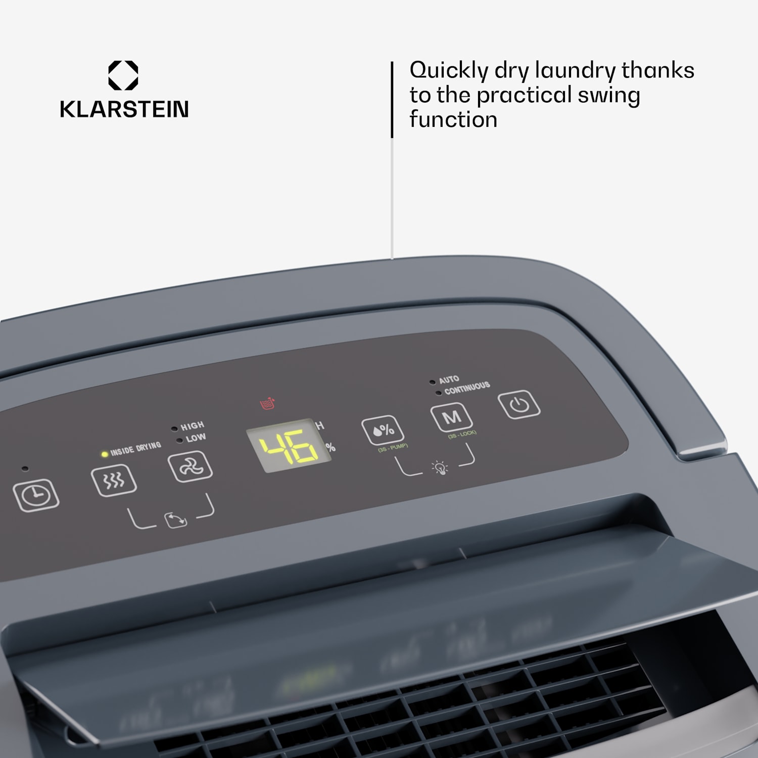 DryFy Connect 50 luchtontvochtiger wifi compressor 50 l/d 45-55 m² 50L/24h | Antraciet