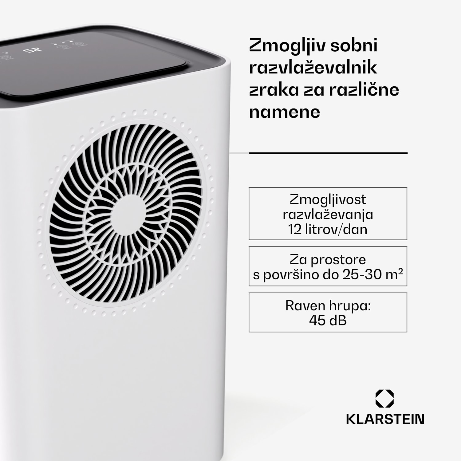 CircleDry Smart 12 L razvlaževalnik zraka, 12 L/dan, 260 W, 24m², WiFi, časovnik, filter 12L/24h