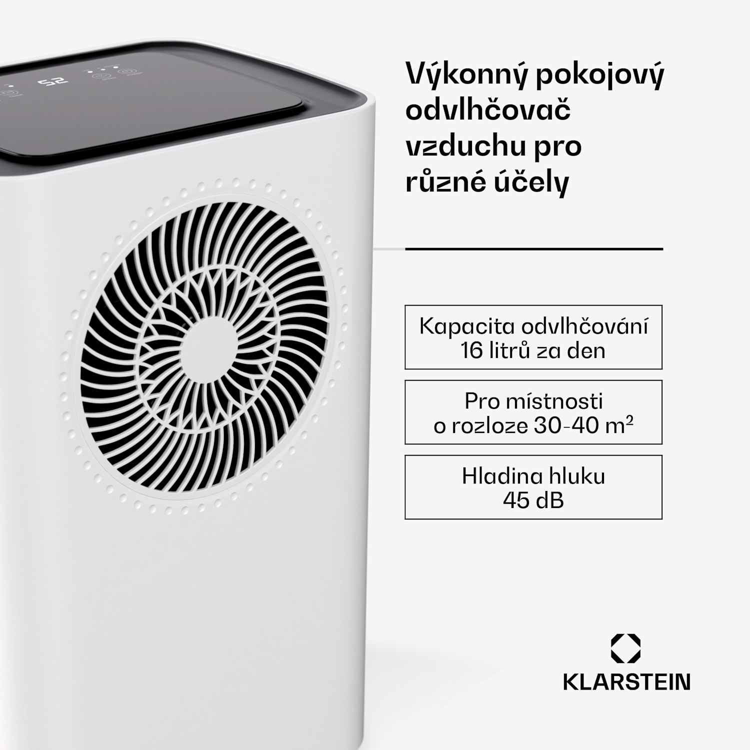 CircleDry Smart 16 L odvlhčovač, 16 l/den, 290 W, 32 m², WiFi, časovač, filtr 16L/24h