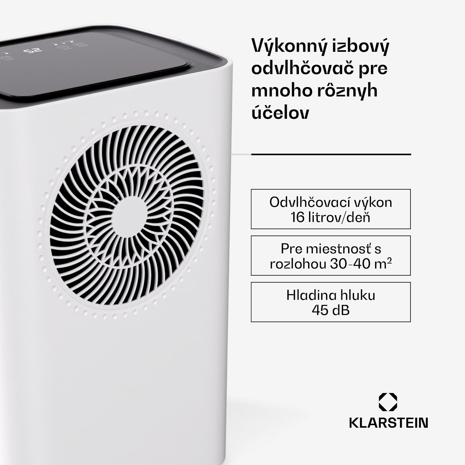 CircleDry Smart 16 L odvlhčovač vzduchu, 16 L/deň, 290 W, 32 m², WiFi, časovač, filter 16L/24h