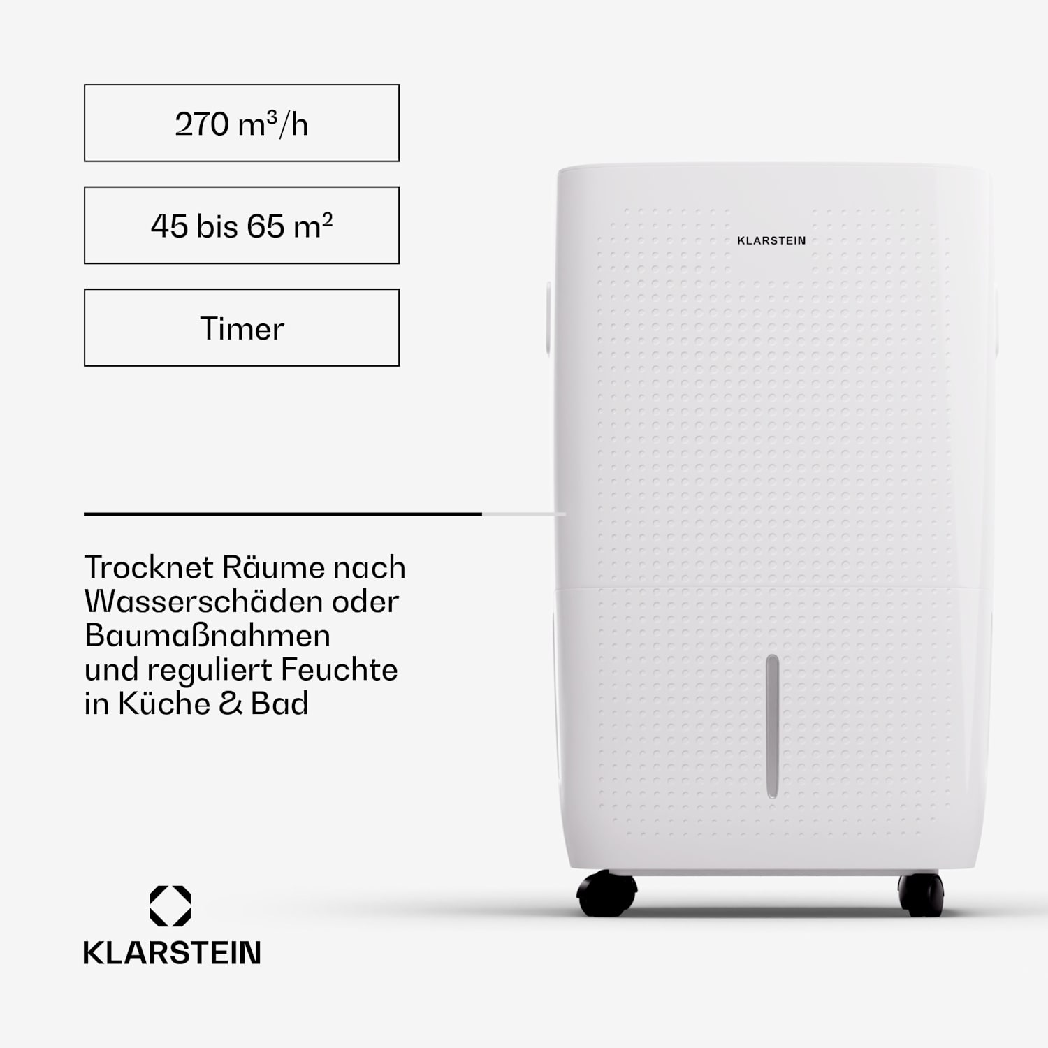 DryFy Connect 60 Luftentfeuchter WiFi Kompression 60l/d 45-65m² 60L/24h | Weiß
