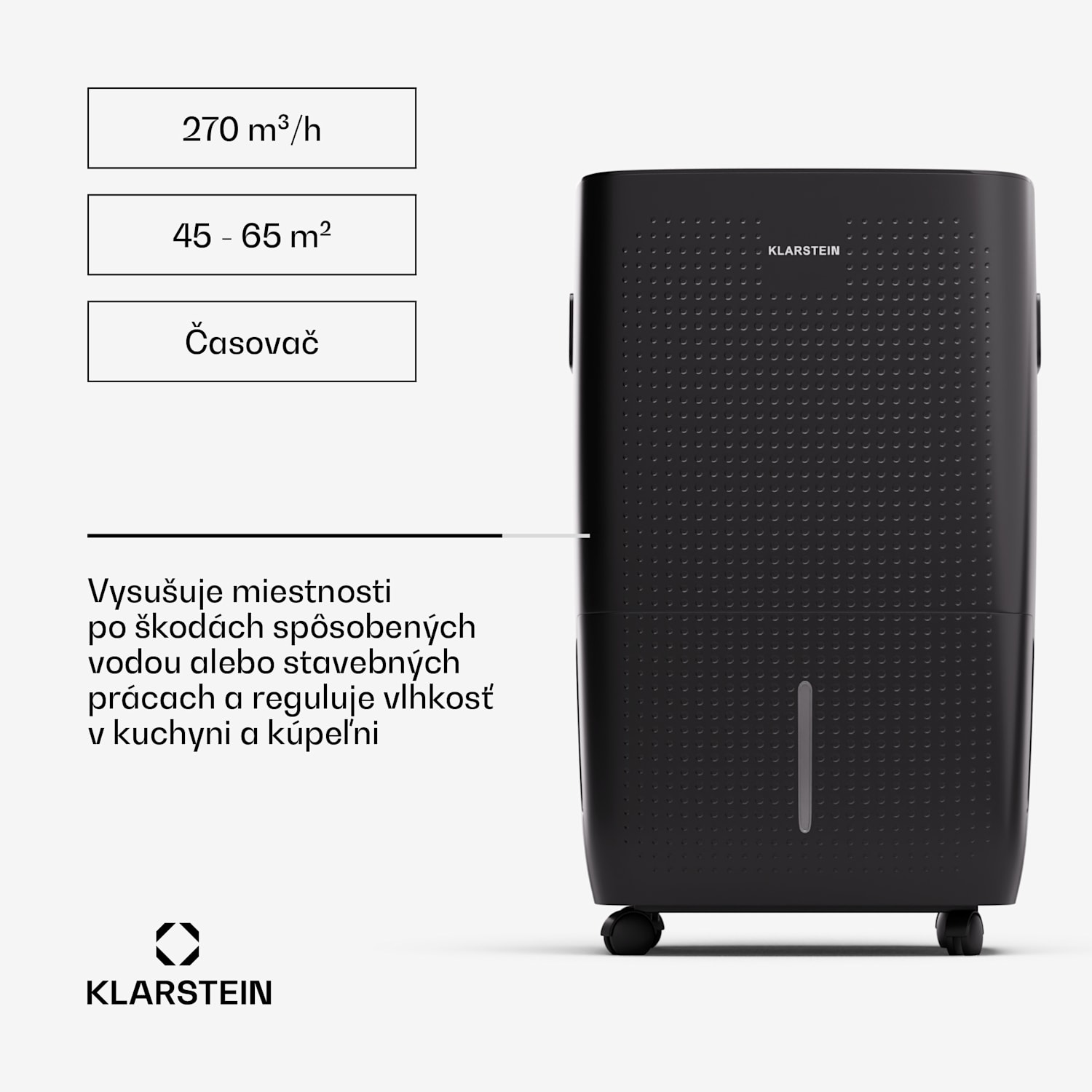 DryFy Pro Connect 60 Smart, Odvlhčovač, WiFi, Kompresia, 60l/24h, 45-65 m² 60L/24h | Čierna