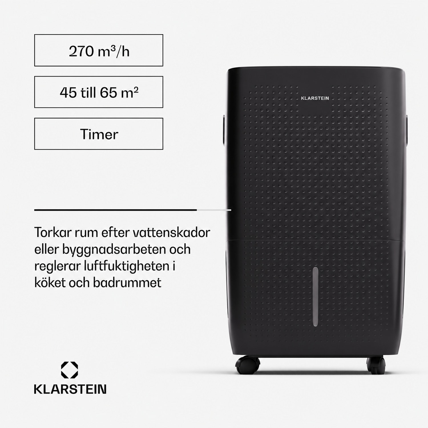 DryFy Connect 60 luftfuktare WiFi kompression 60 l/d 45–65 m² 60 L / 24 h | Svart