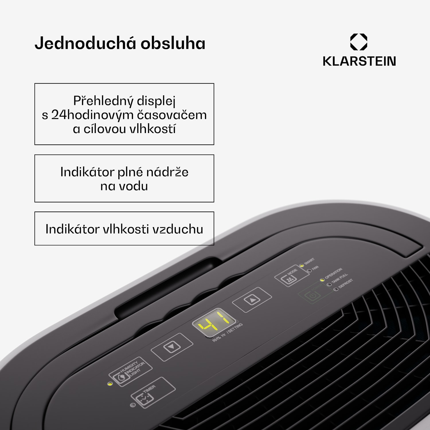AeroDry 10 Odvlhčovač 165W 10l/d 135m³/h 25m² DrySelect 37dB 10L/24h | Bílá | Ne