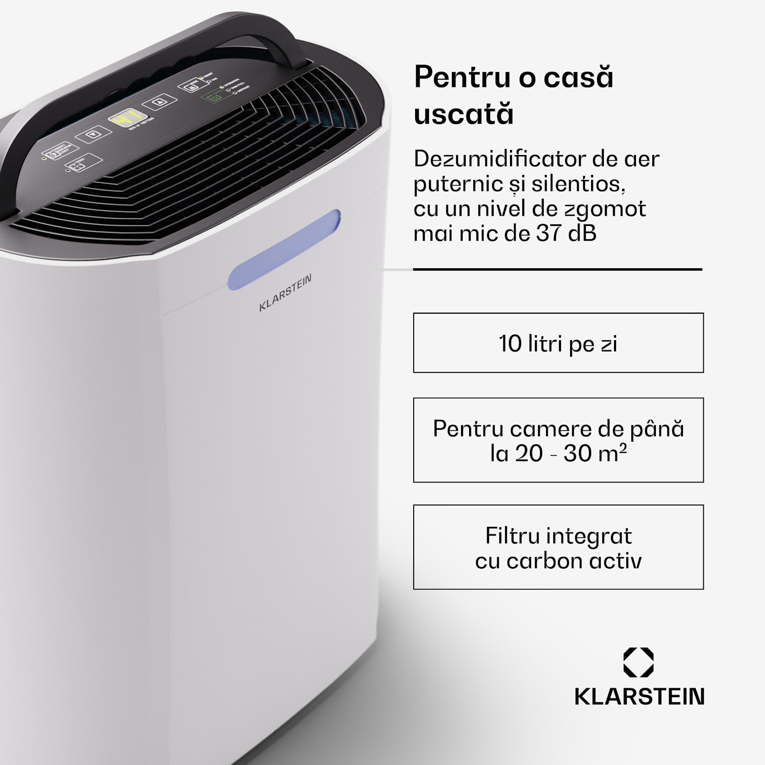 AeroDry 10 Dezumidificator 165W 10l/d 265m³/h 25m² DrySelect 37dB 