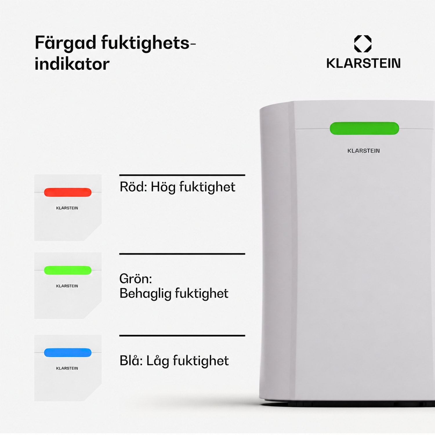 AeroDry 10 Avfuktare 165 W 10 l/d 135 m³/h 25 m² DrySelect 37 dB 10 L / 24 h | Vit | Nej