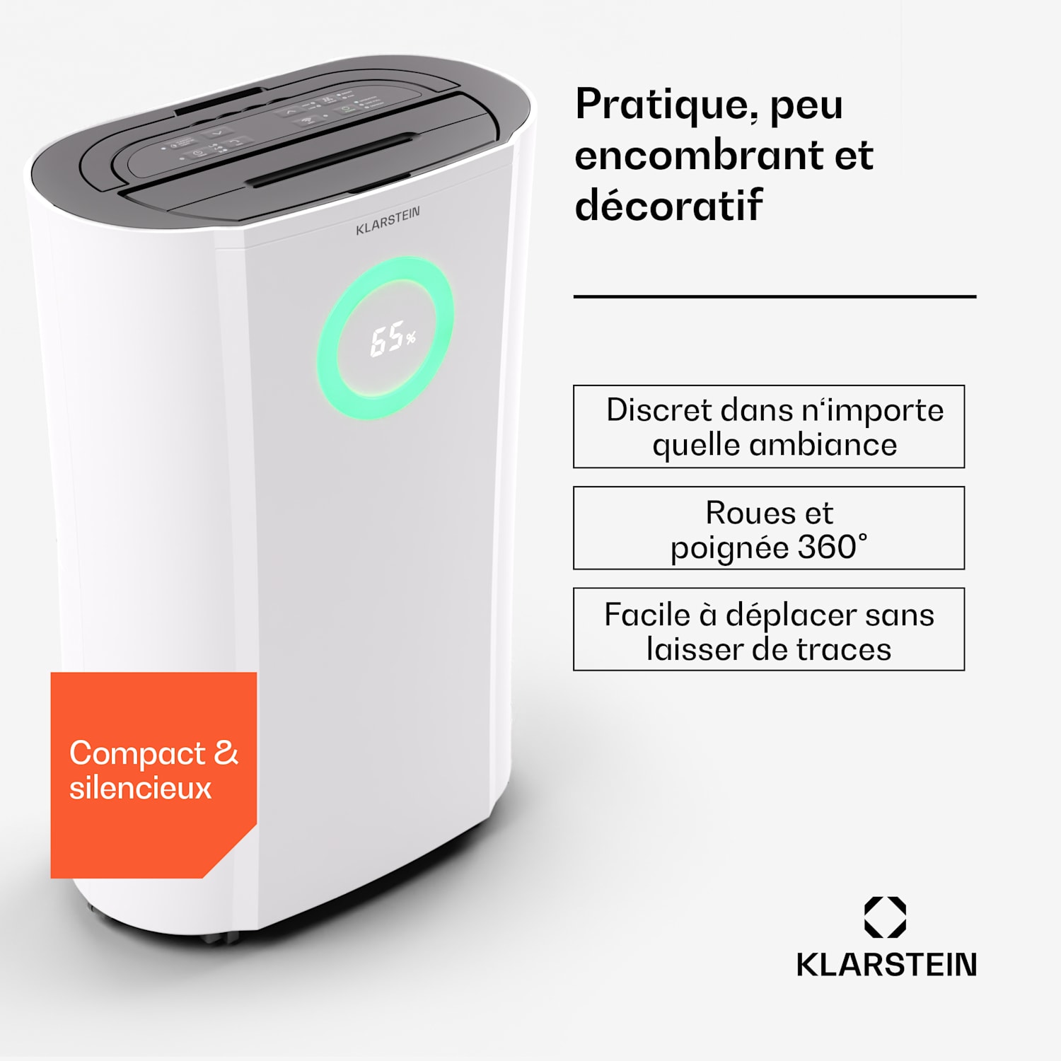 DryFy Pro 20 Déshumidificateur d'air à compression 20 l/j 20 à 30 m² 