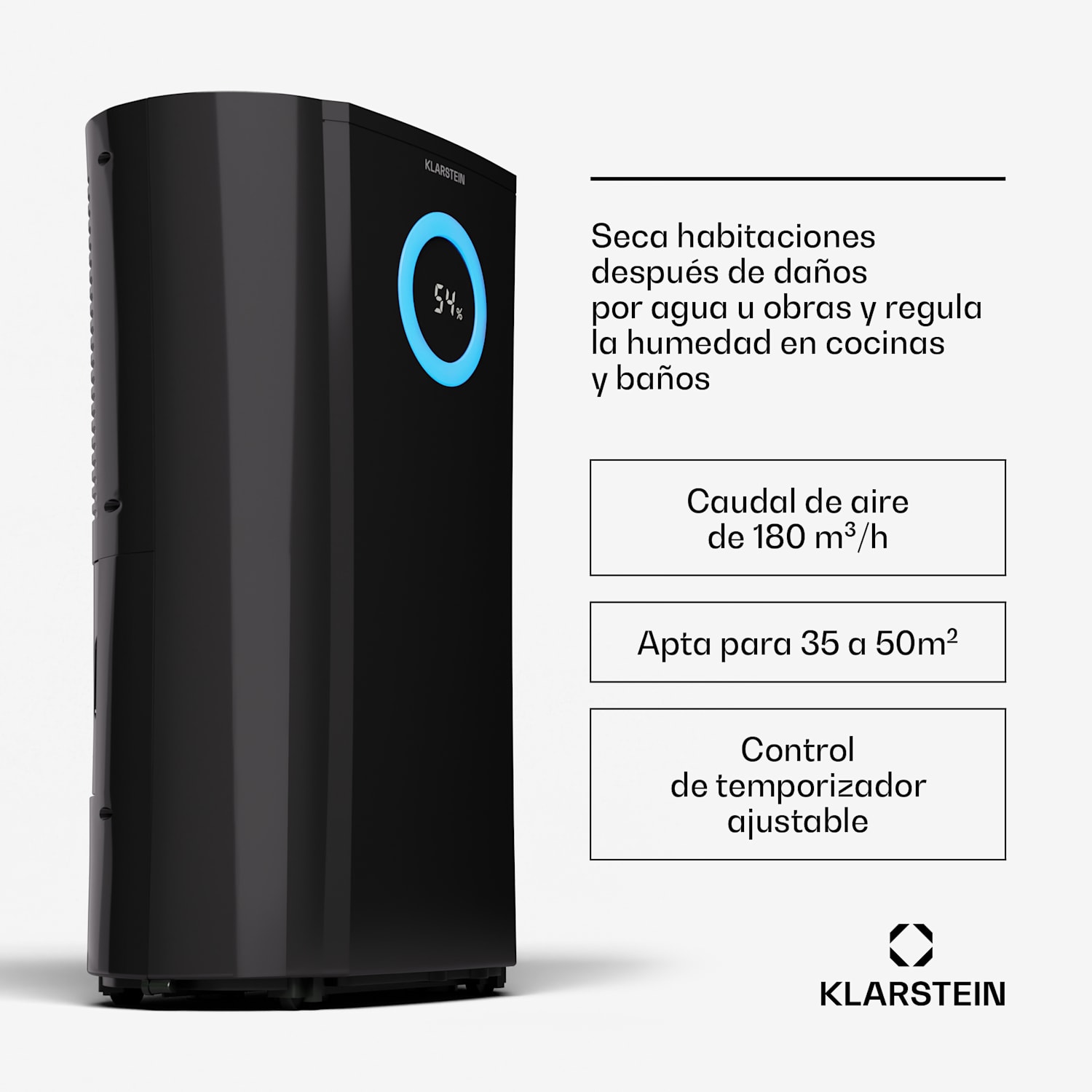 DryFy Pro Connect 20 Deshumidificador Compresión 20l/d 20-30m² 20L/24h | Negro | Sí