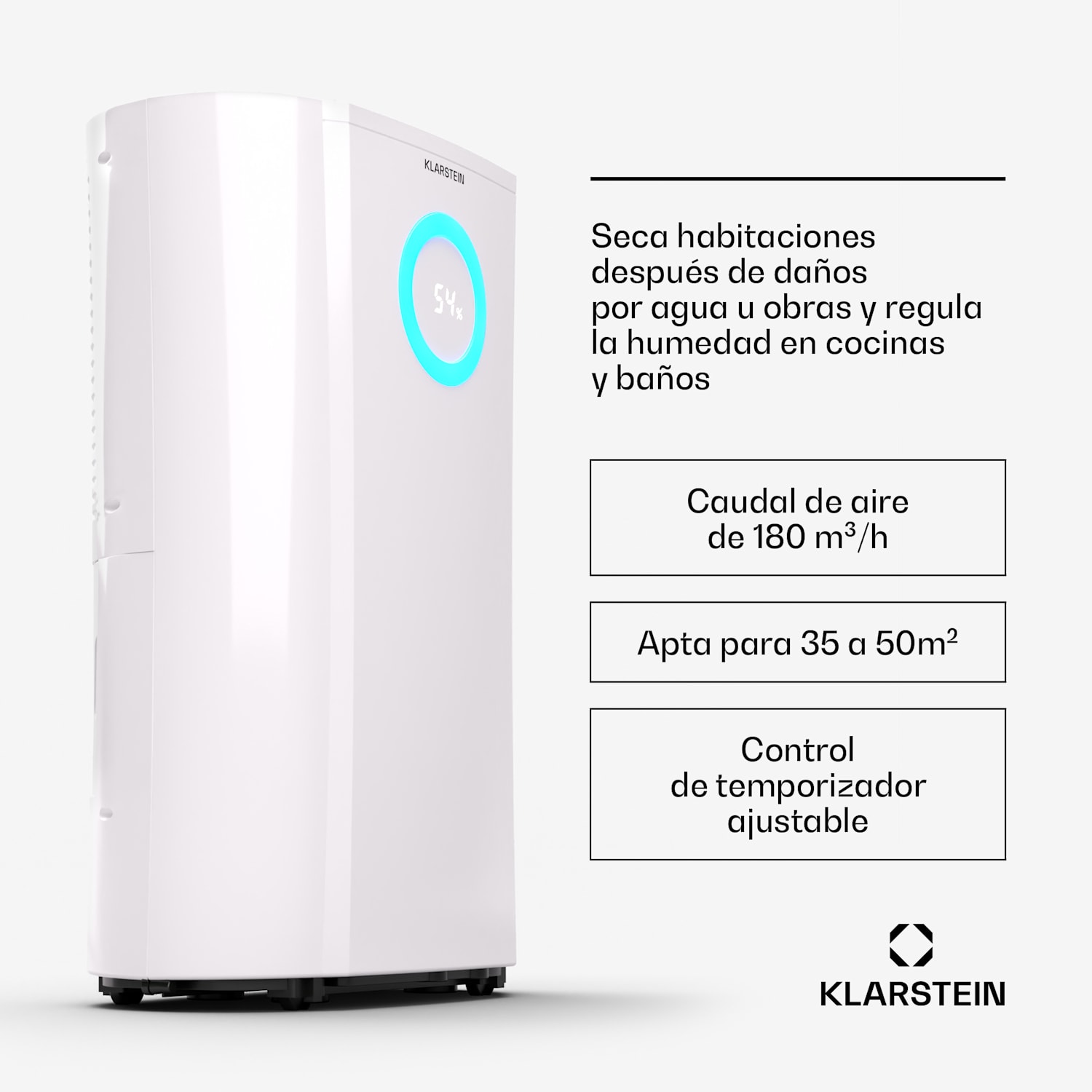 DryFy Pro Connect 20 Deshumidificador Compresión 20l/d 20-30m² 20L/24h | Blanco | Sí