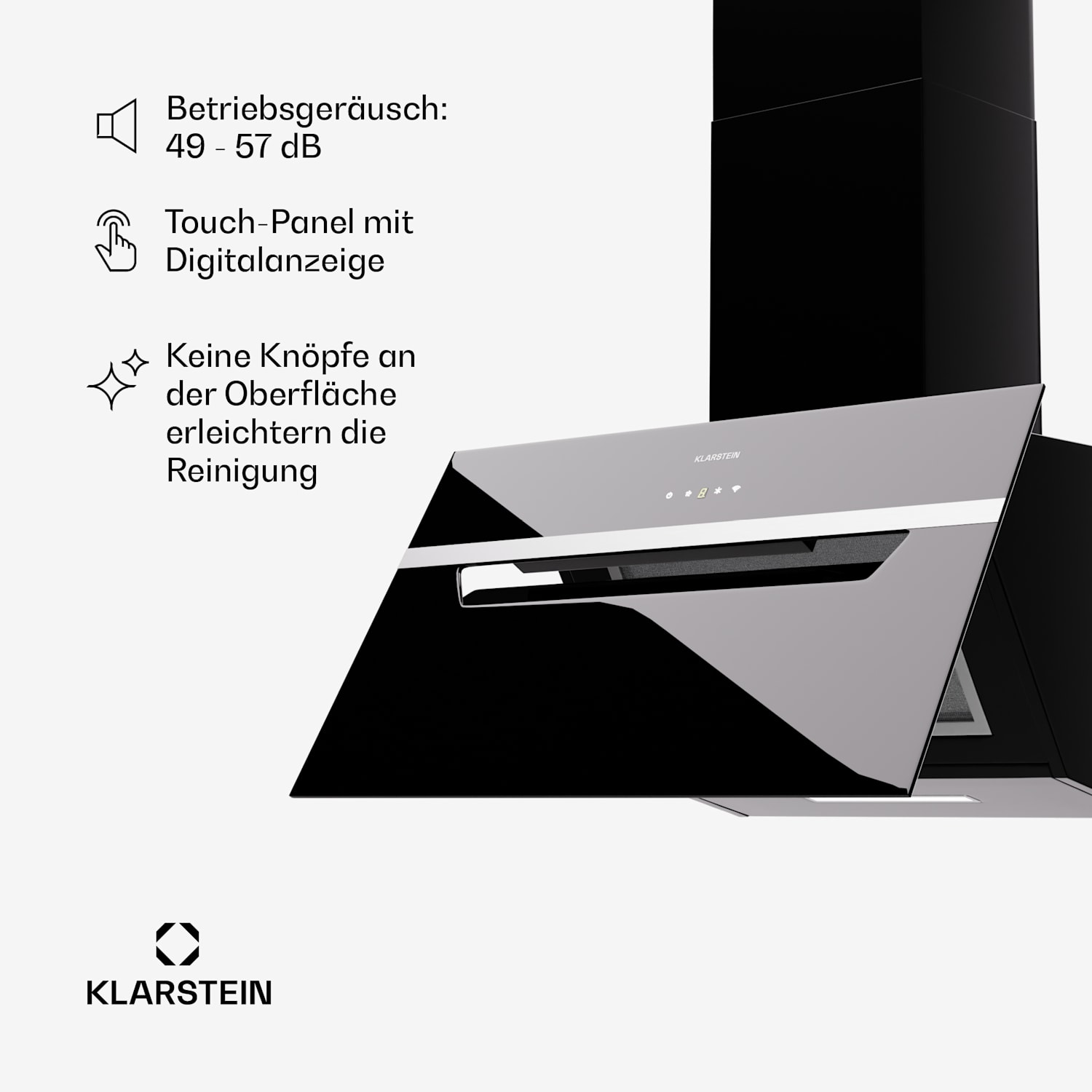 BigBite 60 Hotte aspirante 60 cm 305 m³/h Écran LED façade en verre application 