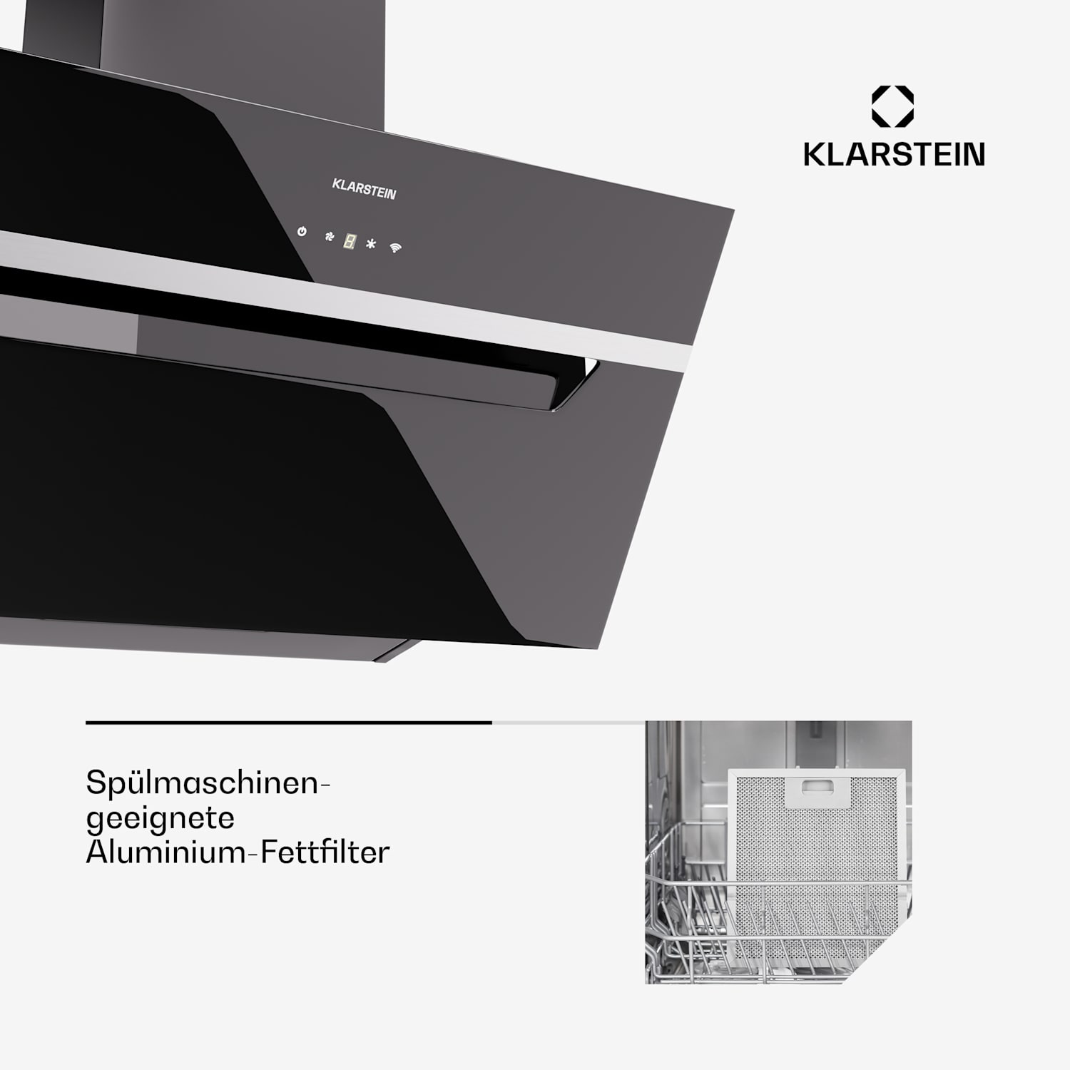 BigBite 60 Hotte aspirante 60 cm 305 m³/h Écran LED façade en verre application 