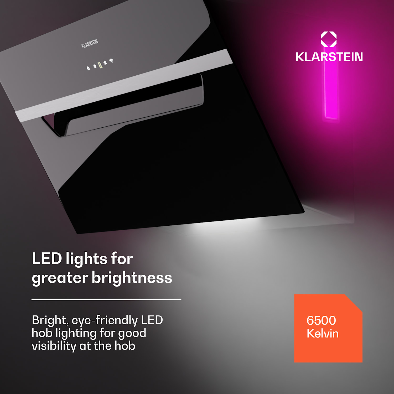 BigBite 60 Smart, абсорбатор, 60 см, 305 м³/ч, LED дисплей, стъклена предна част, управление с приложение 