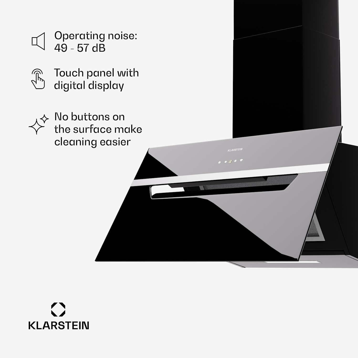 BigBite 60 Smart, абсорбатор, 60 см, 305 м³/ч, LED дисплей, стъклена предна част, управление с приложение 