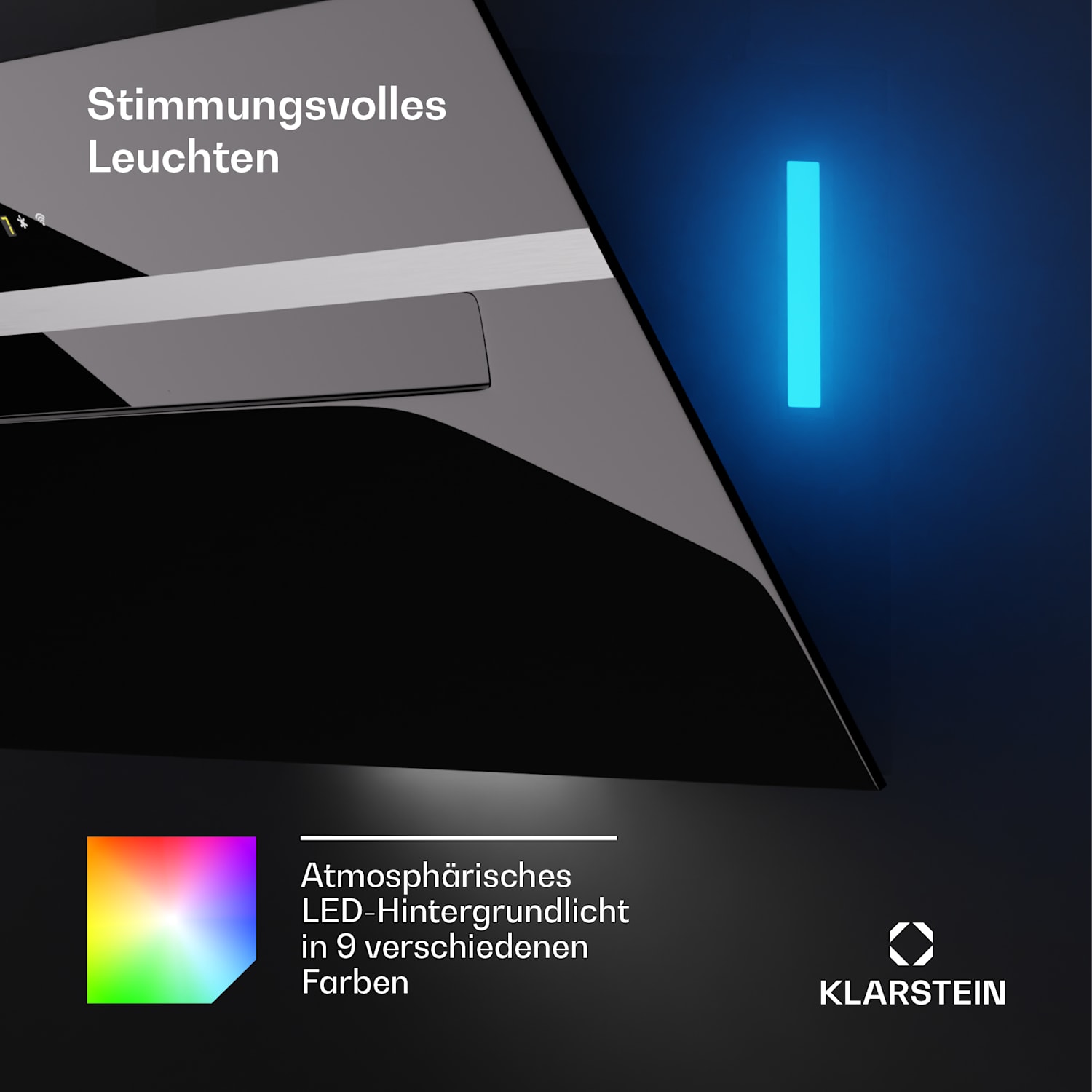 BigBite 90 - Cappa aspirante, 90 cm, 305 m³/ora, schermo LED, frontale in vetro, app 