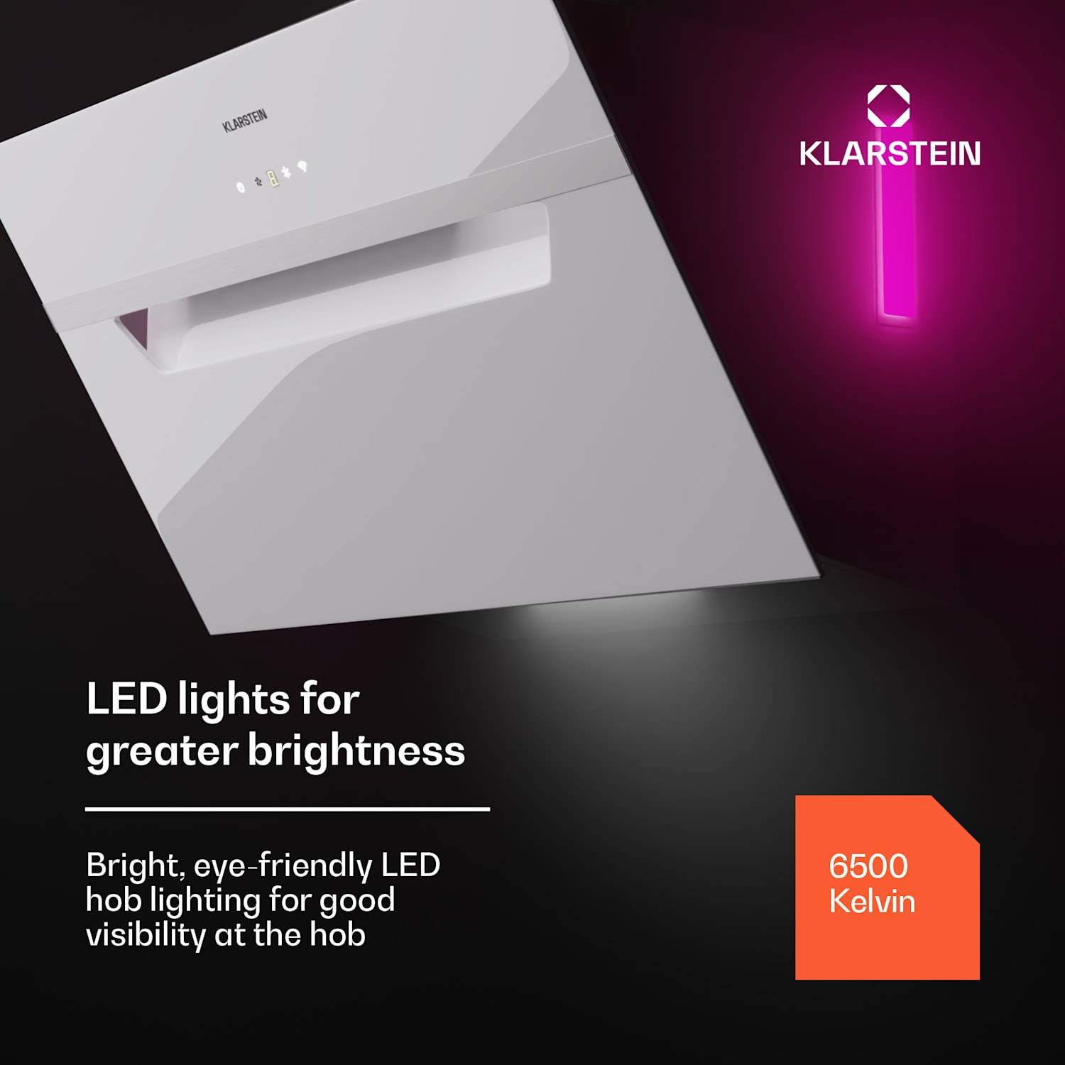 BigBite 60 Smart, digestoř, 60 cm, 305 m³/h, LED displej, skleněná přední část, ovládání aplikací 