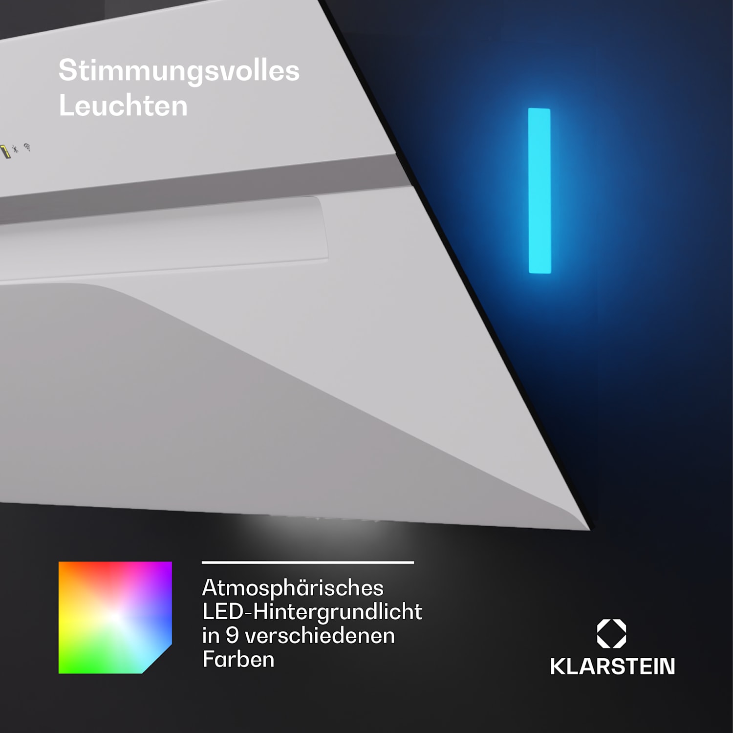 BigBite 90 Dunstabzugshaube 90 cm 305 m³/h LED-Display Glasfront App 90 cm | Weiß