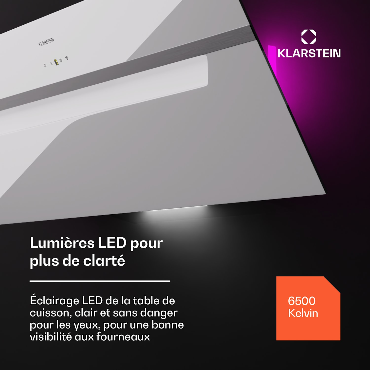 BigBite 90 afzuigkap 90 cm 305 m³/h LED-display glazen front app 90 cm | Bela