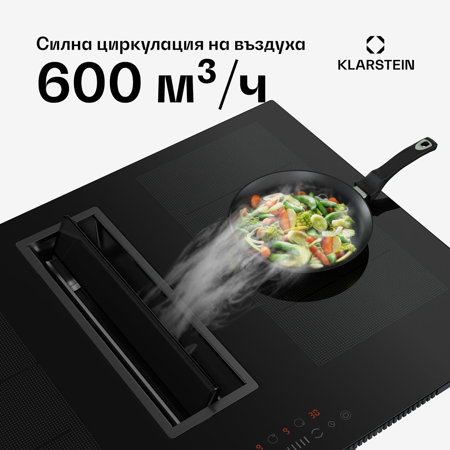 Chef-Fusion Down Air System индукционна печка + DownAir абсорбатор, 77 см, 600 м³/ч EEC A 