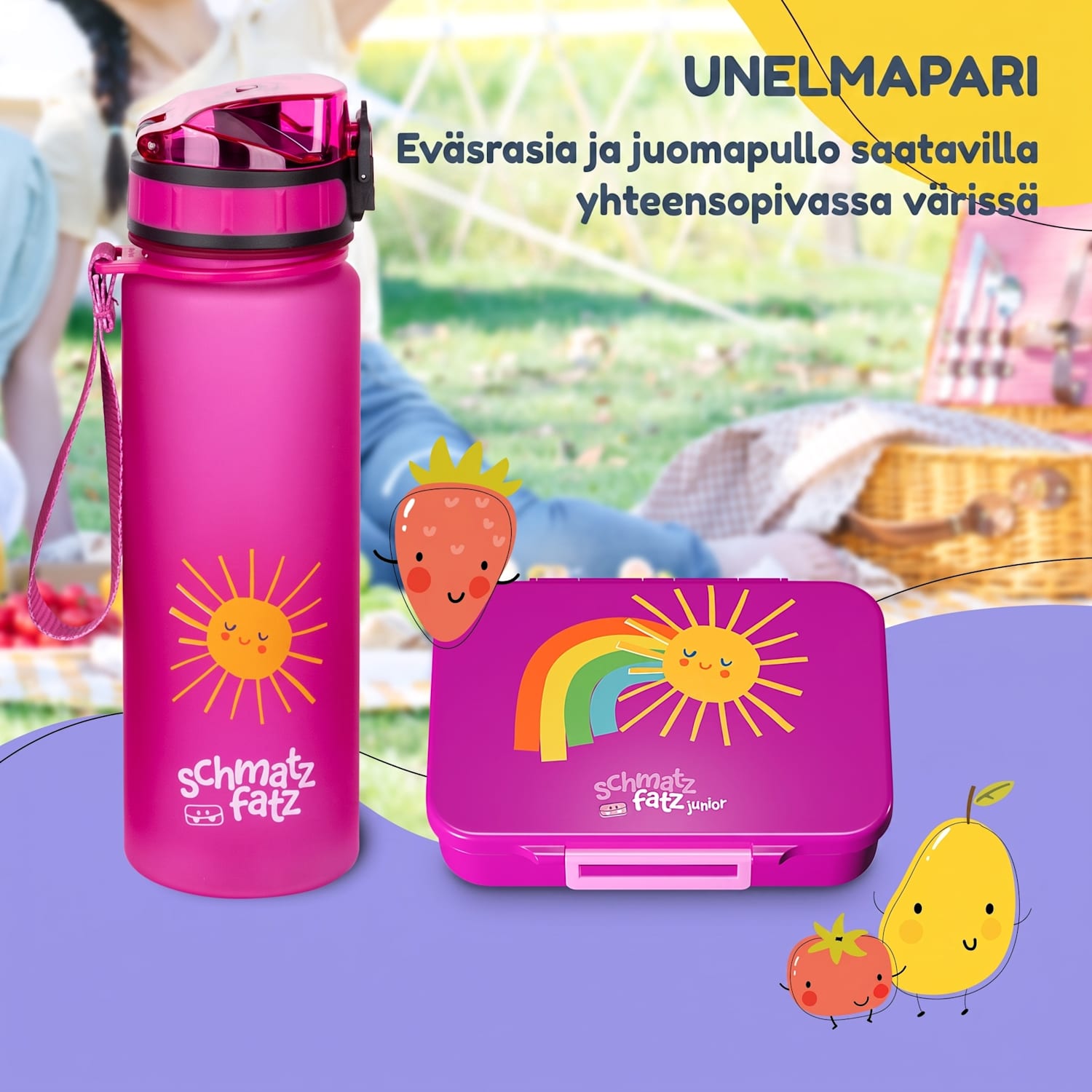 schmatzfatz by Lite lounasrasia 6 lokeroa 20,8 x 4,5 x 15 cm (leveys x korkeus x syvyys) BPA-vapaa erittäin kevyt Tritan Purple Sun