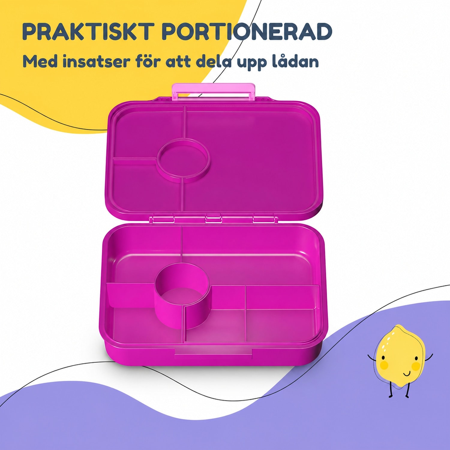 schmatzfatz by Lite Lunchbox 6 fack 20,8 x 4,5 x 15 cm (BxHxD) BPA-fri extra lätt tritan Purple Sun