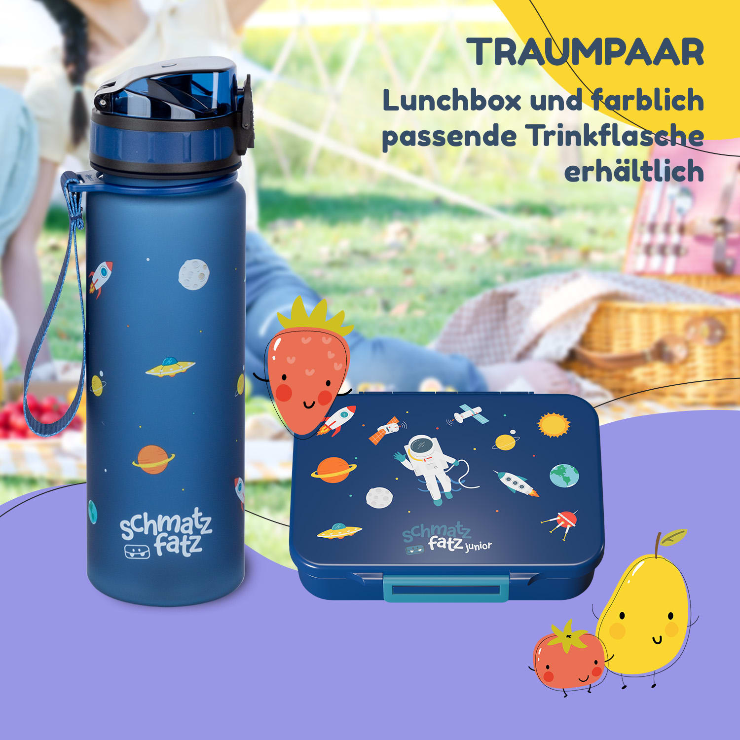 schmatzfatz by Lite Boîte à repas 6 compartiments 20,8 x 4,5 x 15 cm (LxHxP) Tritan extra léger sans BPA 