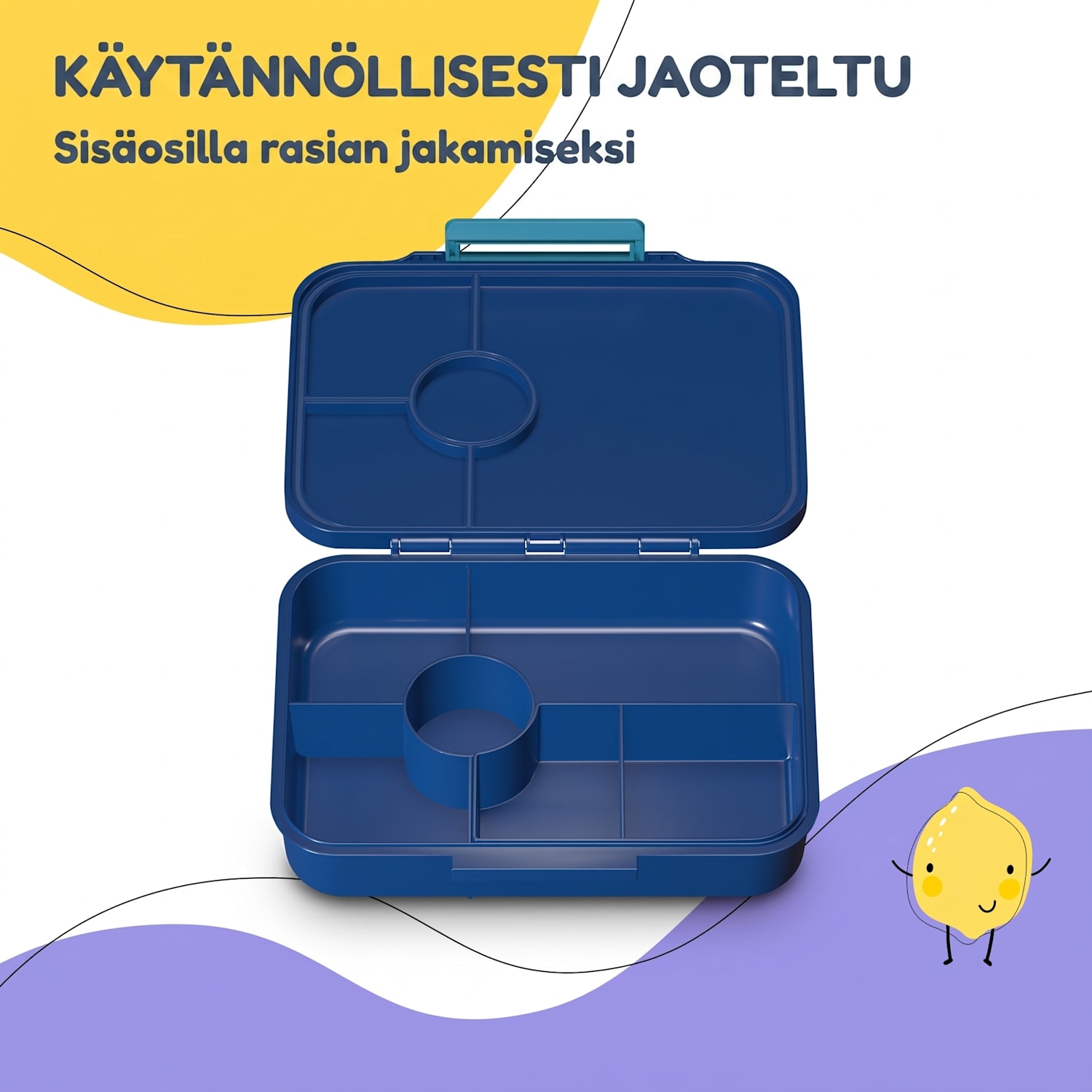 schmatzfatz by Lite lounasrasia 6 lokeroa 20,8 x 4,5 x 15 cm (leveys x korkeus x syvyys) BPA-vapaa erittäin kevyt Tritan Navy Space