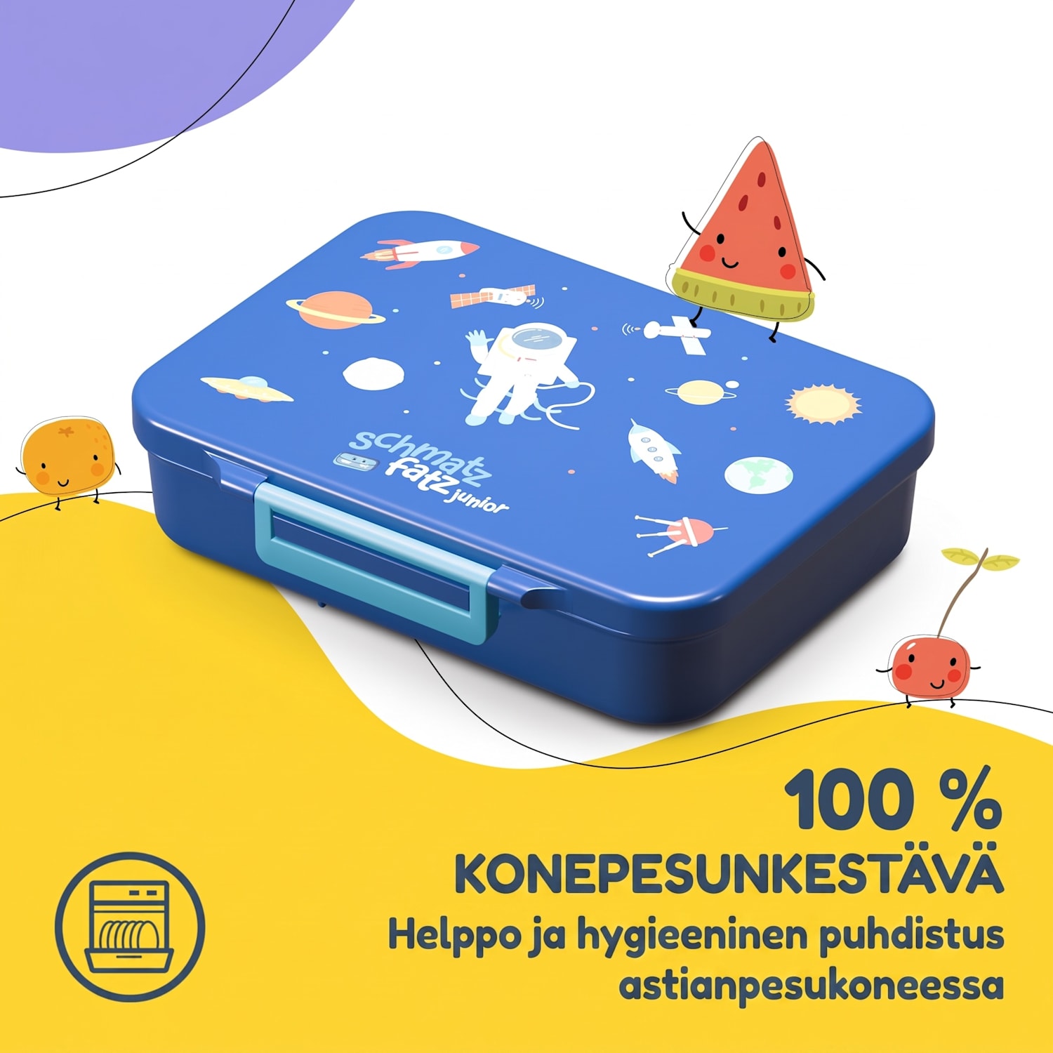 schmatzfatz by Lite lounasrasia 6 lokeroa 20,8 x 4,5 x 15 cm (leveys x korkeus x syvyys) BPA-vapaa erittäin kevyt Tritan Navy Space