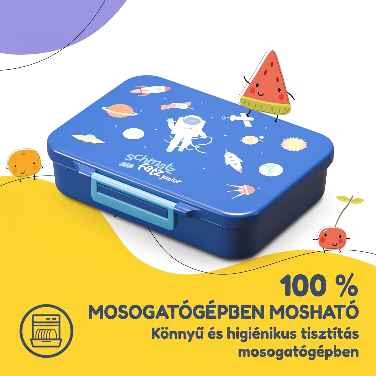 Schmatzfatz tízórais doboz 6 rekesszel Navy Space