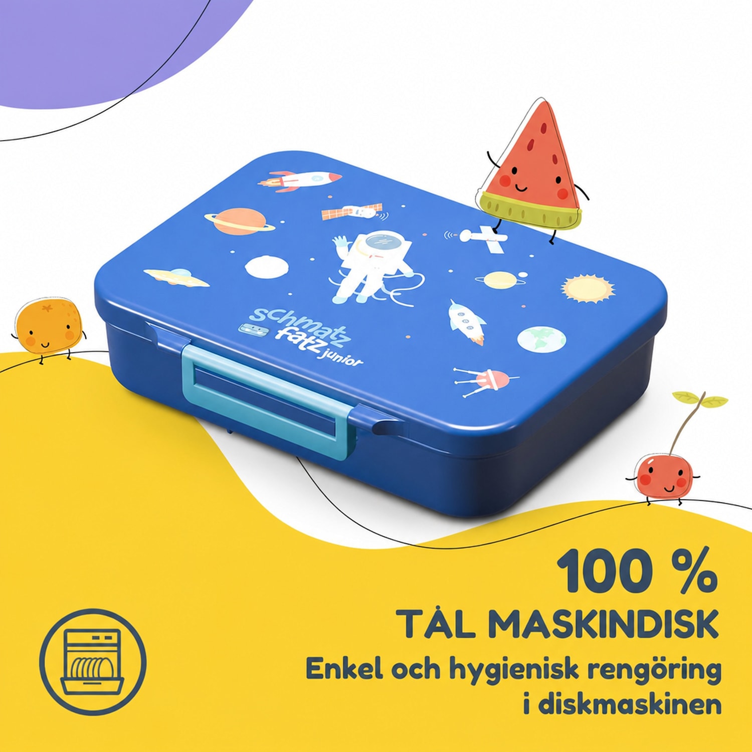 schmatzfatz by Lite Lunchbox 6 fack 20,8 x 4,5 x 15 cm (BxHxD) BPA-fri extra lätt tritan Navy Space