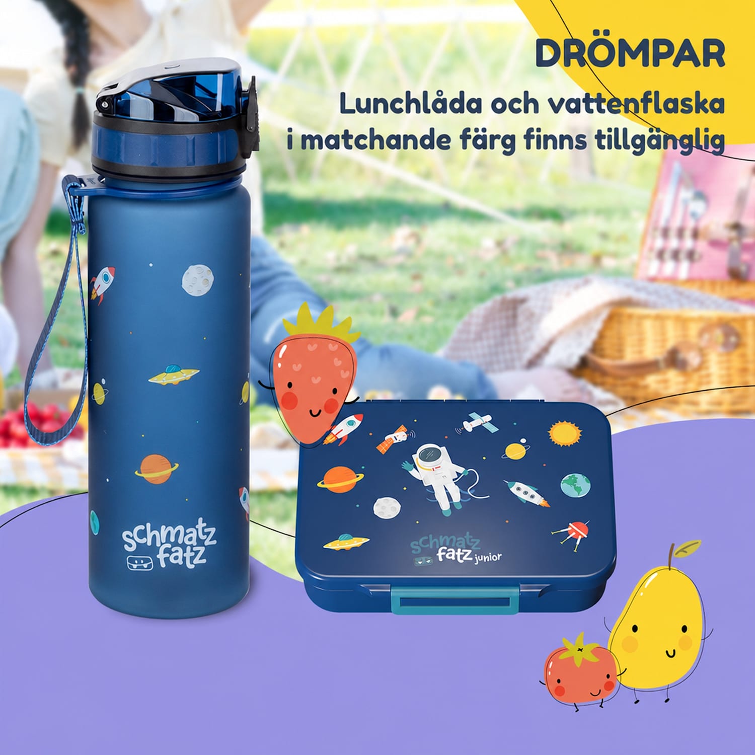 schmatzfatz by Lite Lunchbox 6 fack 20,8 x 4,5 x 15 cm (BxHxD) BPA-fri extra lätt tritan Navy Space