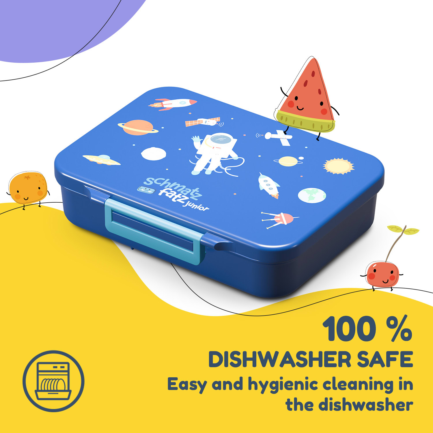 Schmatzfatz easy кутия за закуска с 6 преградки Navy Space