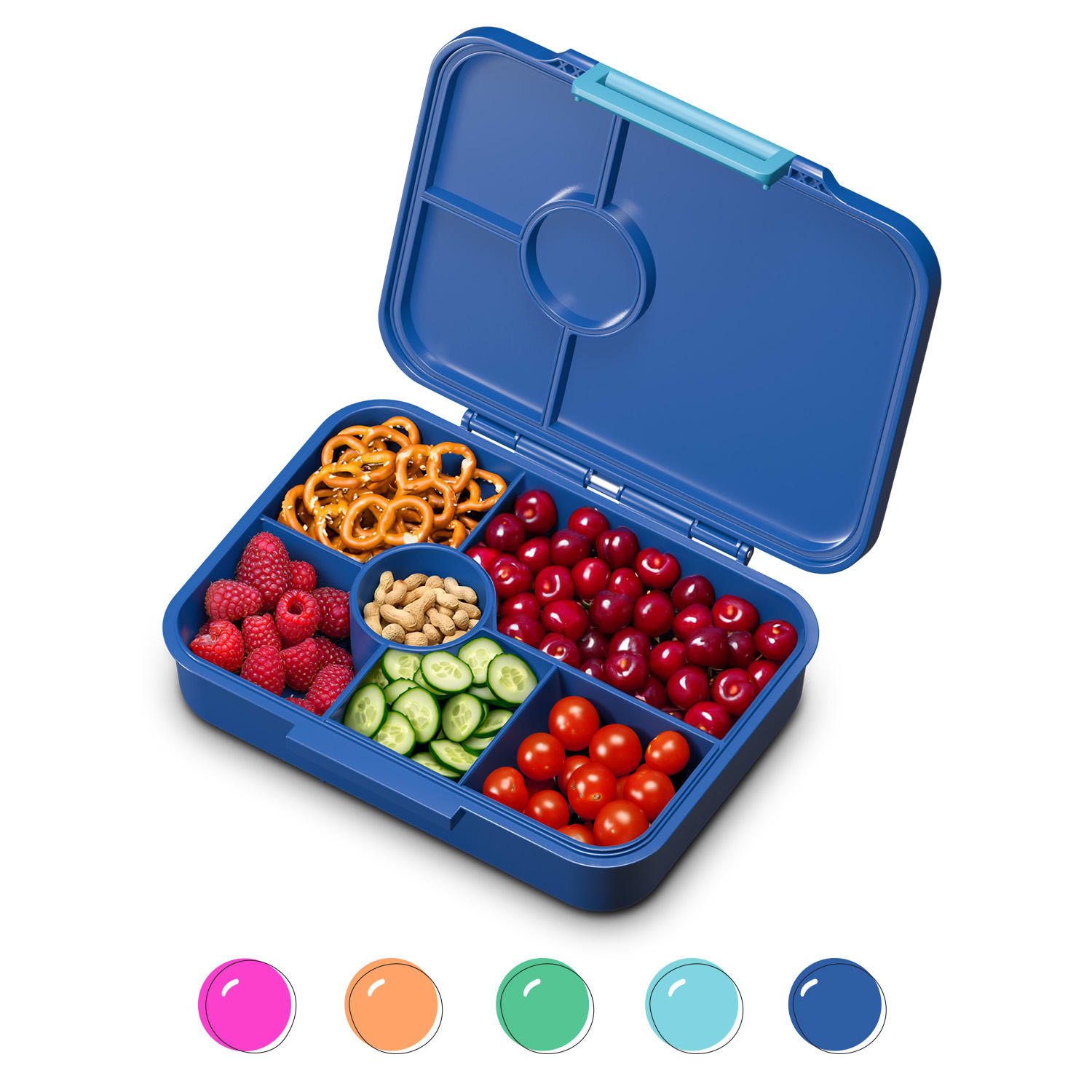 schmatzfatz by Lite lunchbox 6 vakken 20,8 x 4,5 x 15 cm (BxHxD) BPA-vrij extra licht Tritan Navy Space