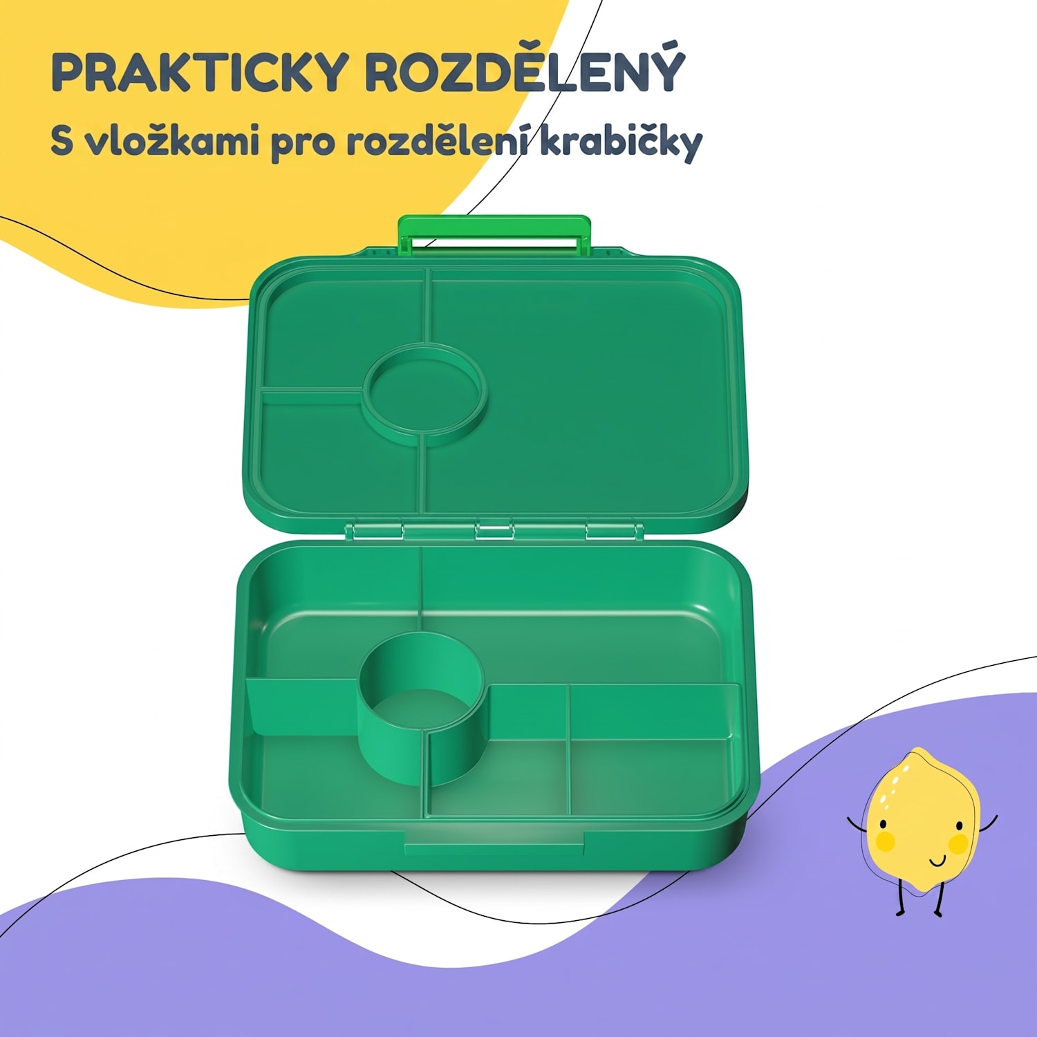 Schmatzfatz svačinový box s 6 přihrádkami Dark Green Jungle