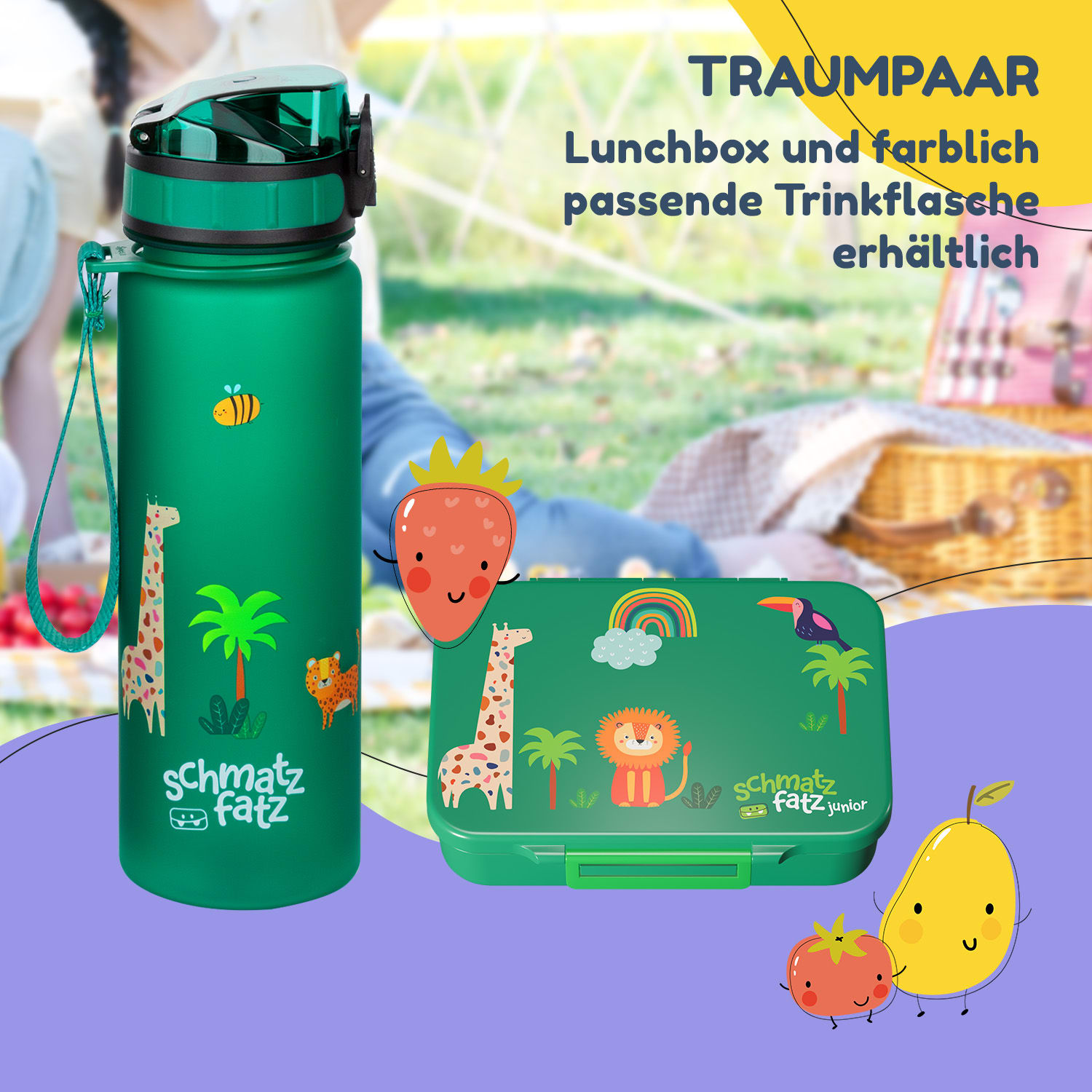 schmatzfatz by Lite Boîte à repas 6 compartiments 20,8 x 4,5 x 15 cm (LxHxP) Tritan extra léger sans BPA 