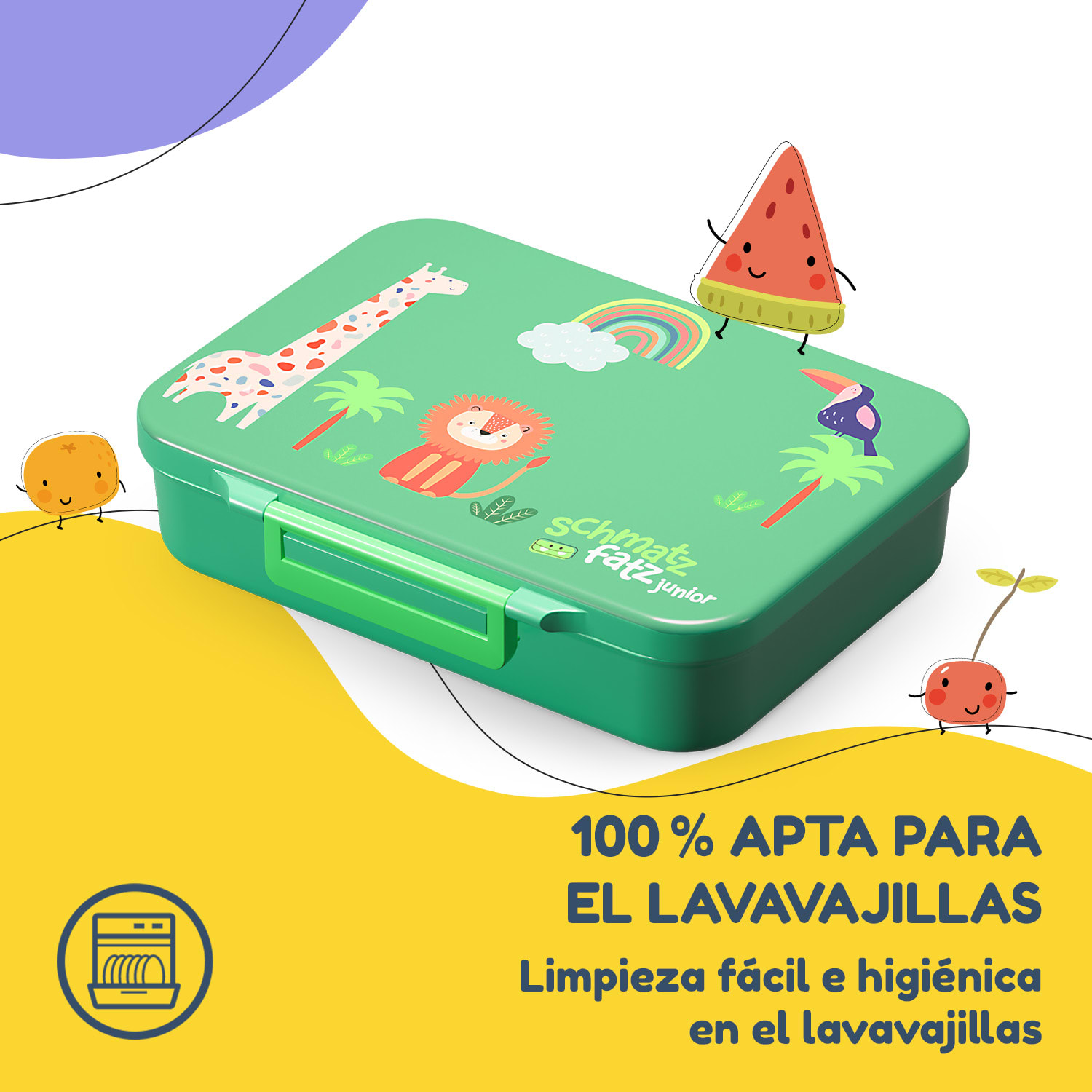 schmatzfatz by Lite Fiambrera 6 compartimentos 20,8 x 4,5 x 15 cm (ancho x alto x fondo) Sin BPA Tritán superligero 