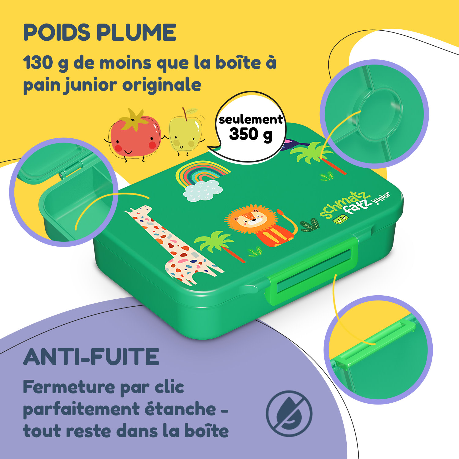 schmatzfatz by Lite lunchbox 6 vakken 20,8 x 4,5 x 15 cm (BxHxD) BPA-vrij extra licht Tritan 