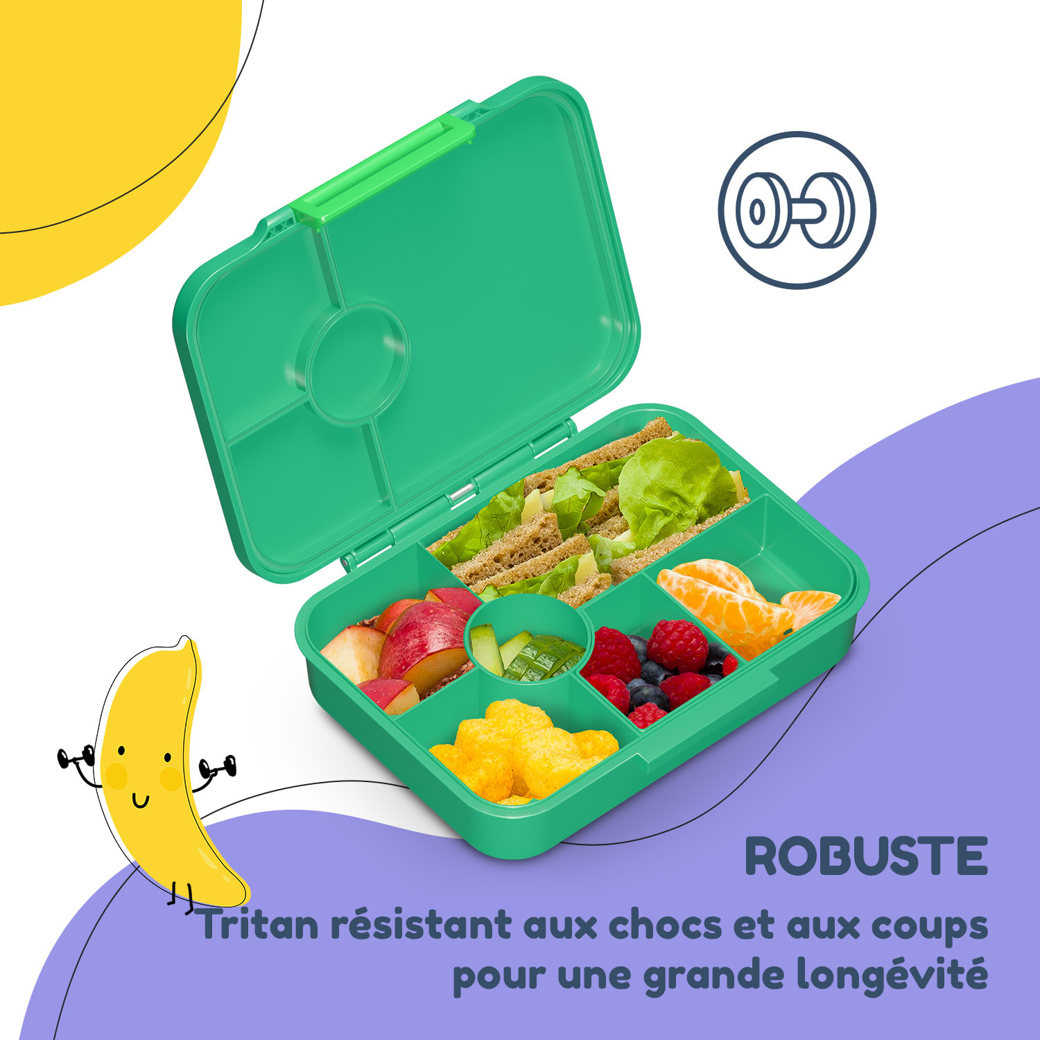 schmatzfatz by Lite lunchbox 6 vakken 20,8 x 4,5 x 15 cm (BxHxD) BPA-vrij extra licht Tritan 