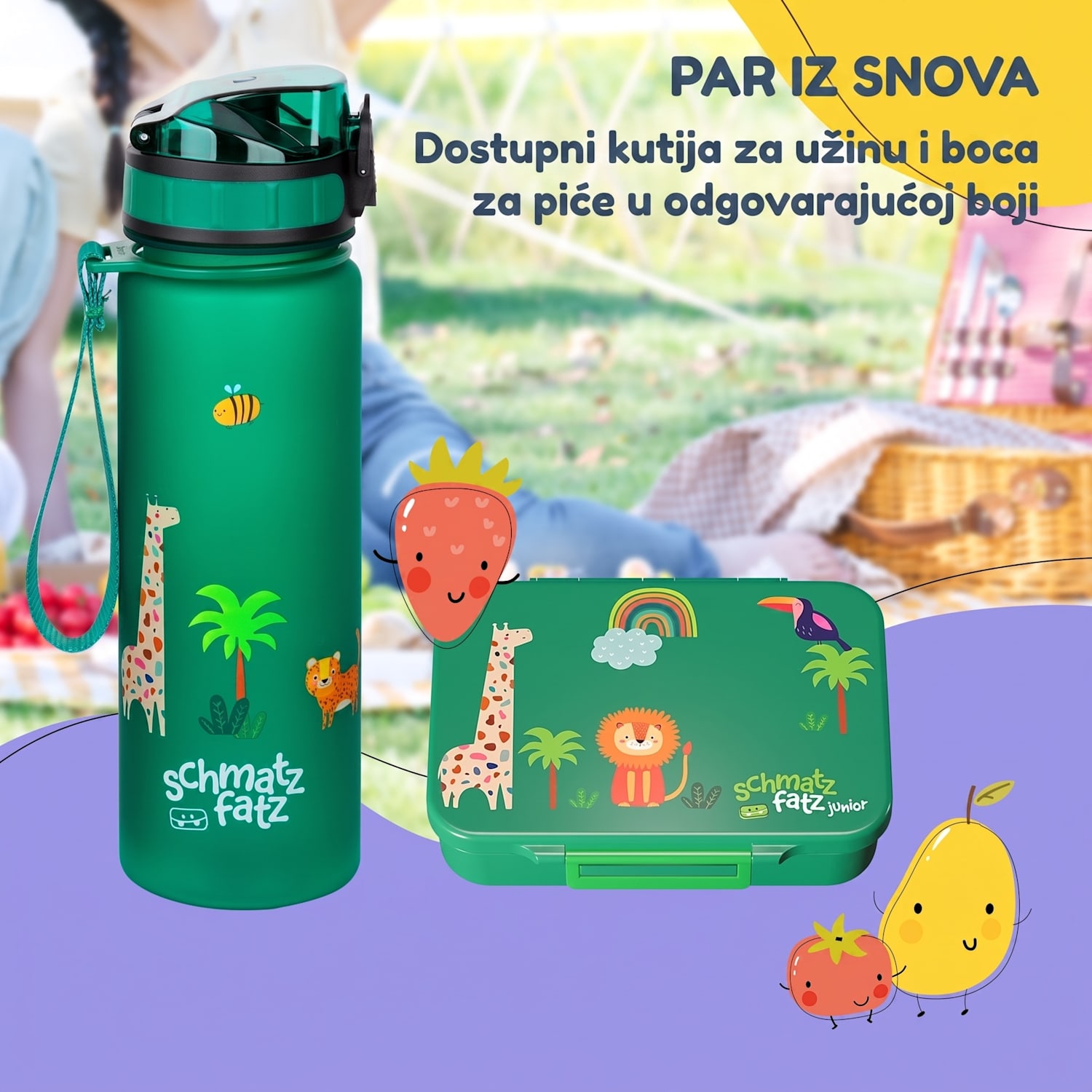 Schmatzfatz kutija za grickalice sa 6 pretinaca Dark Green Jungle