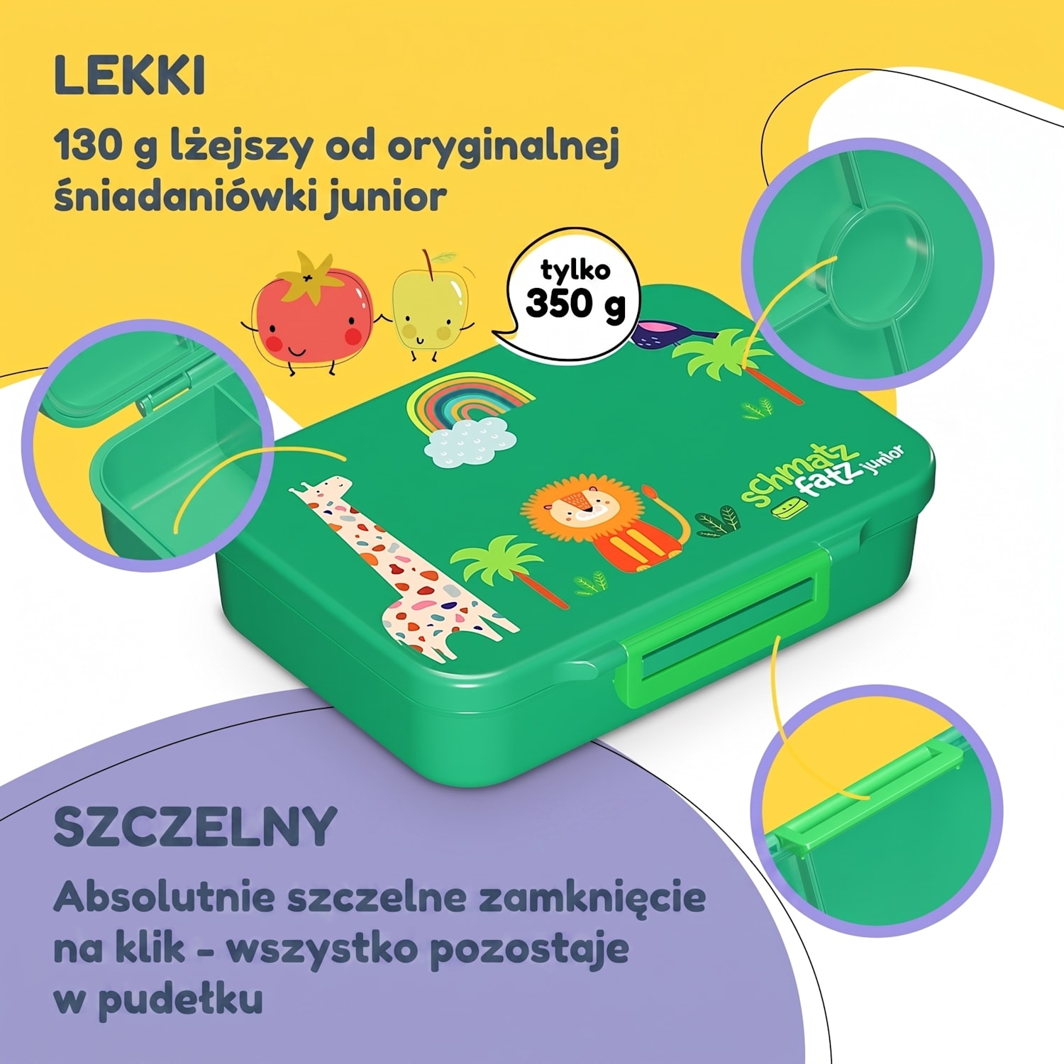 Schmatzfatz śniadaniówka z 6 komorami Dark Green Jungle