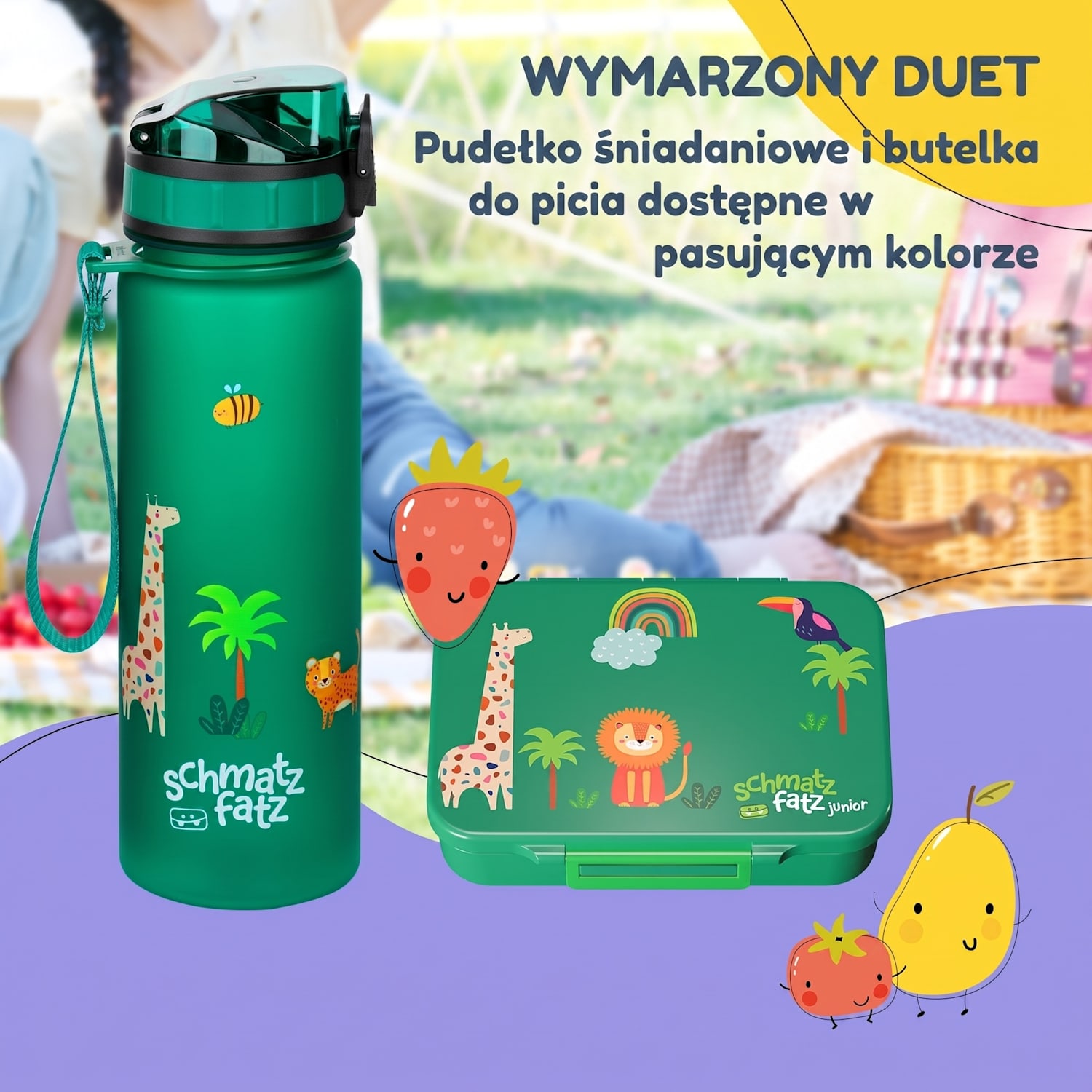 Schmatzfatz śniadaniówka z 6 komorami Dark Green Jungle