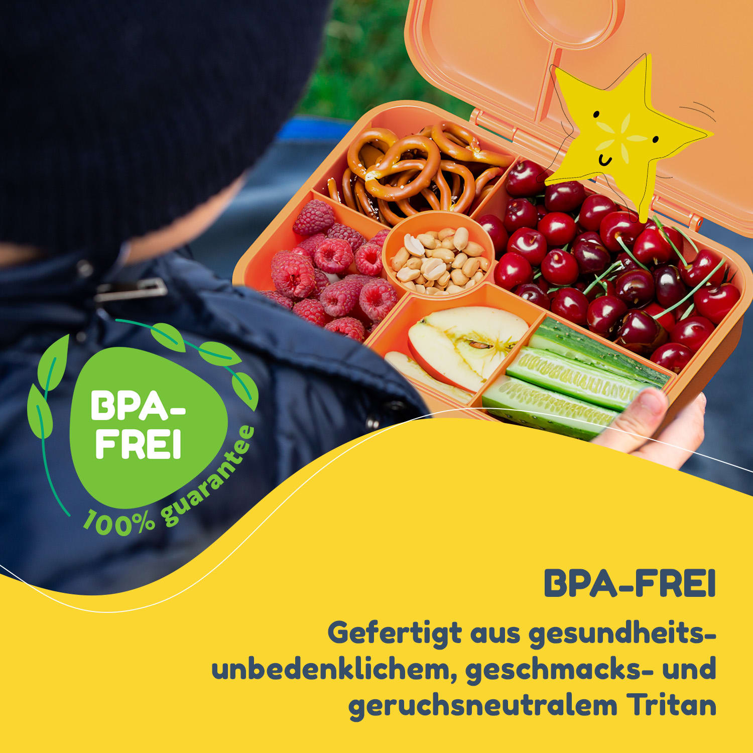 Schmatzfatz Lunchbox, Unterteilte Brotdose Kinder 