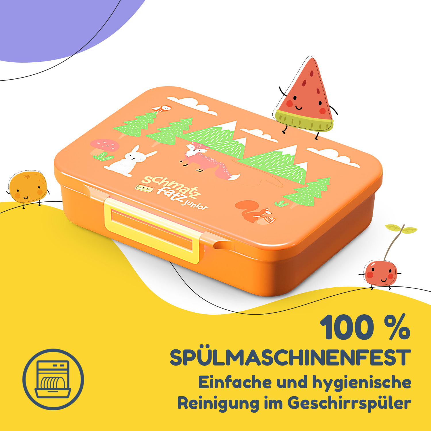 Schmatzfatz Lunchbox, Unterteilte Brotdose Kinder 