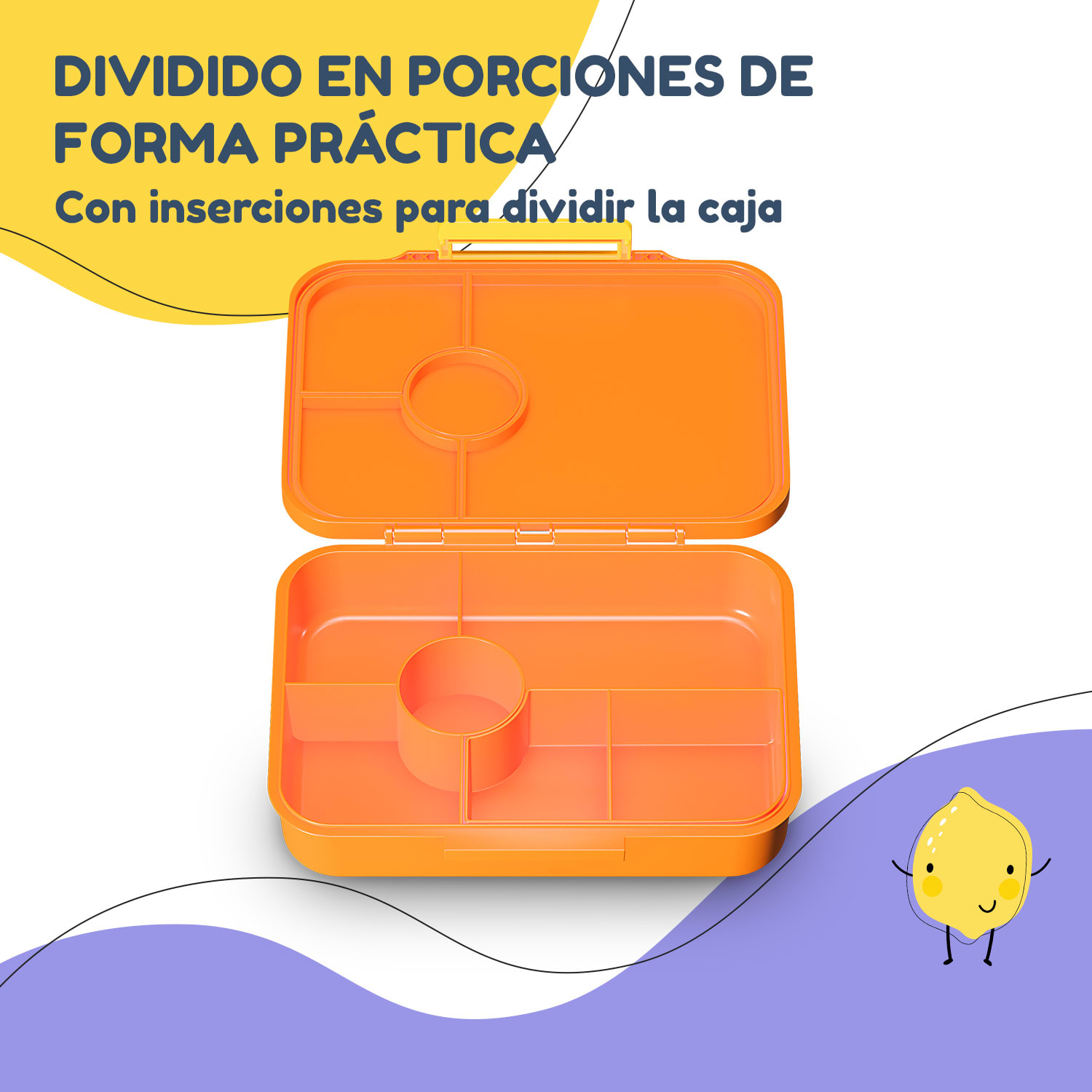 schmatzfatz by Lite Fiambrera 6 compartimentos 20,8 x 4,5 x 15 cm (ancho x alto x fondo) Sin BPA Tritán superligero Orange Forest