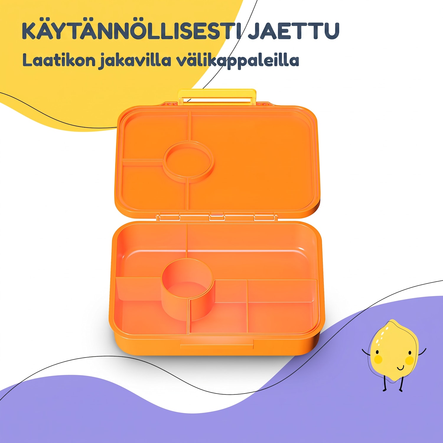 schmatzfatz by Lite lounasrasia 6 lokeroa 20,8 x 4,5 x 15 cm (leveys x korkeus x syvyys) BPA-vapaa erittäin kevyt Tritan Orange Forest
